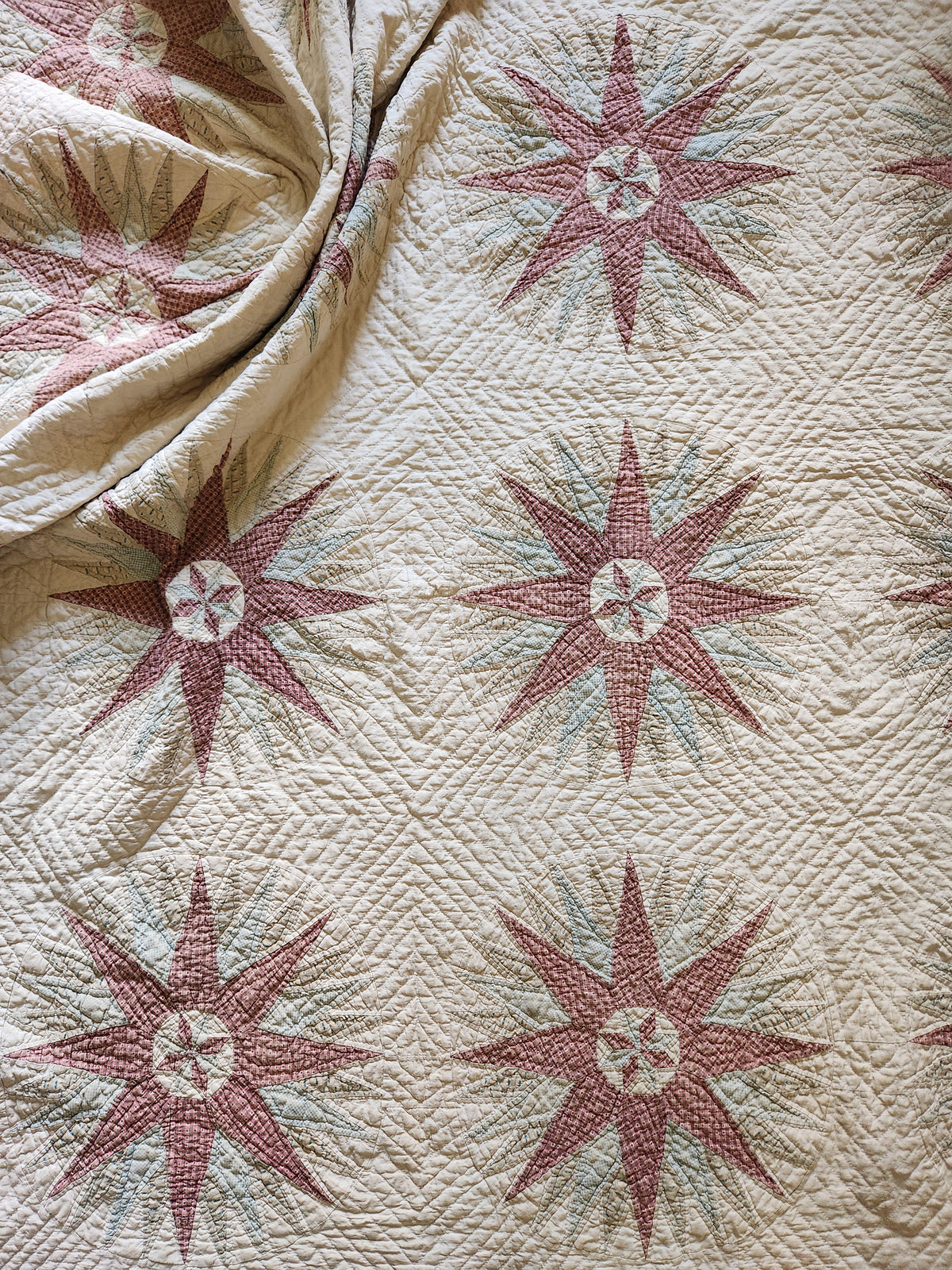 Antique 19th Century Compass Quilt