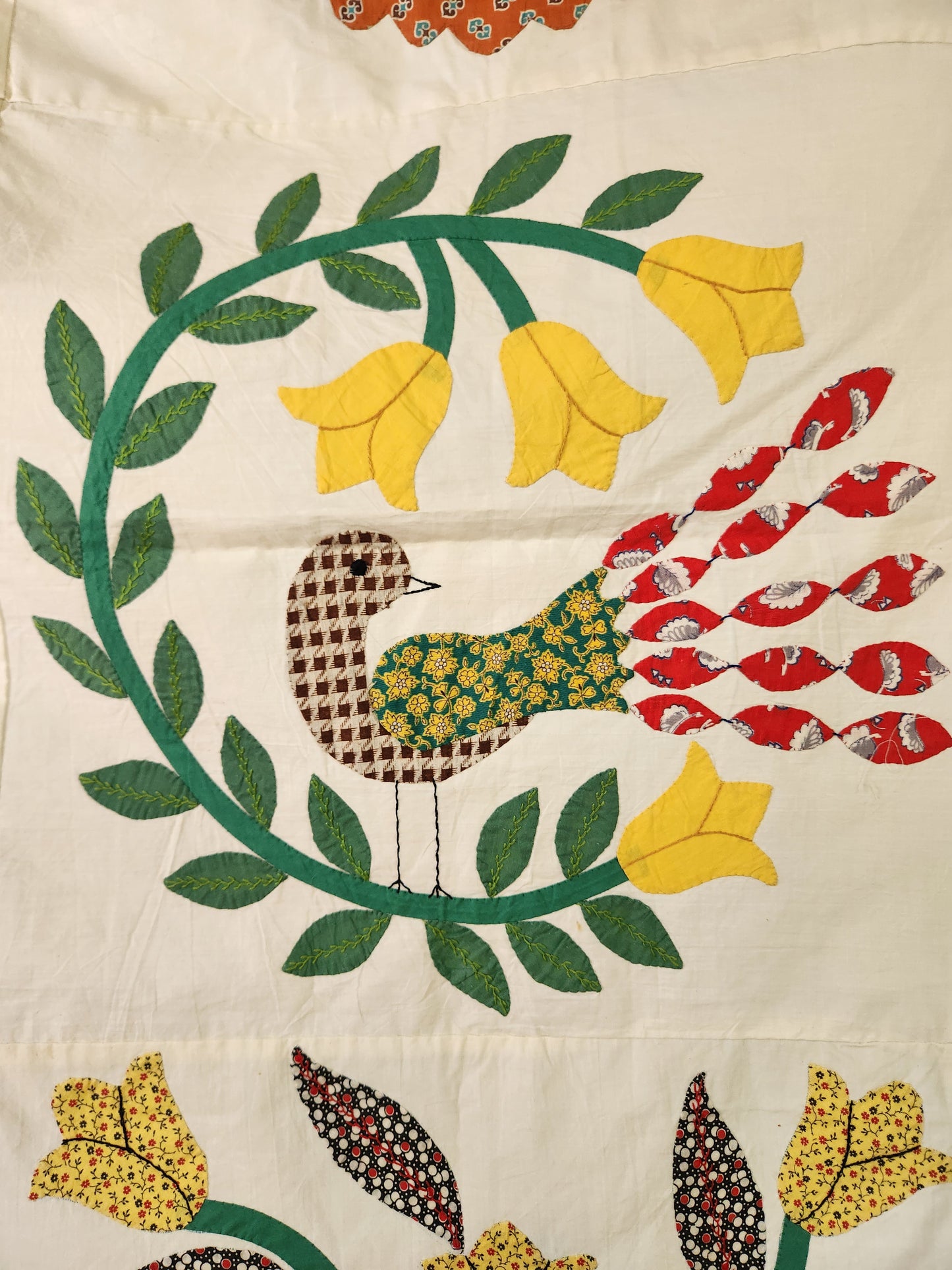 Vintage Hand Stitched Album Coverlet c1950 (A)