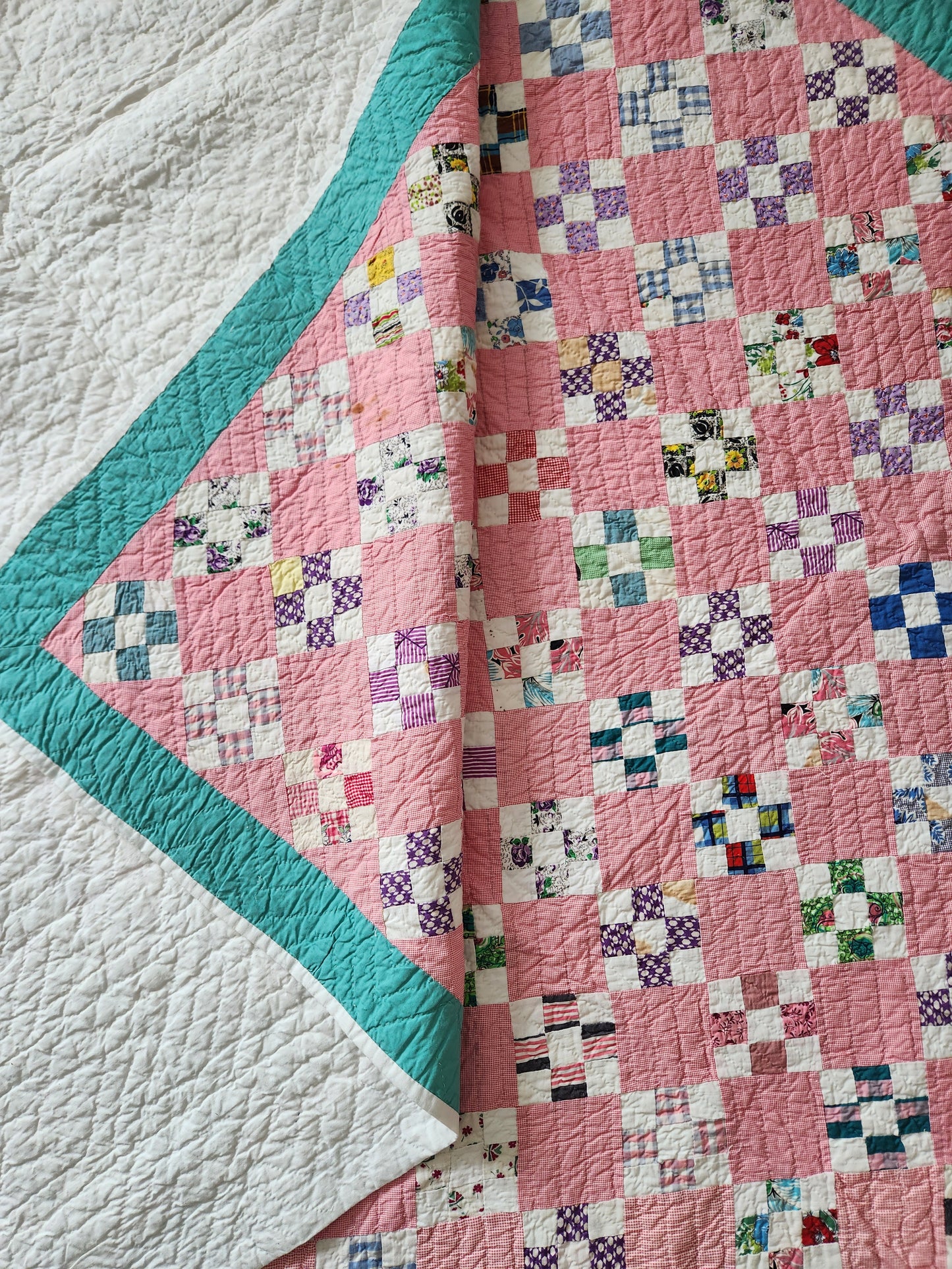Vintage Nine Patch Quilt c1950