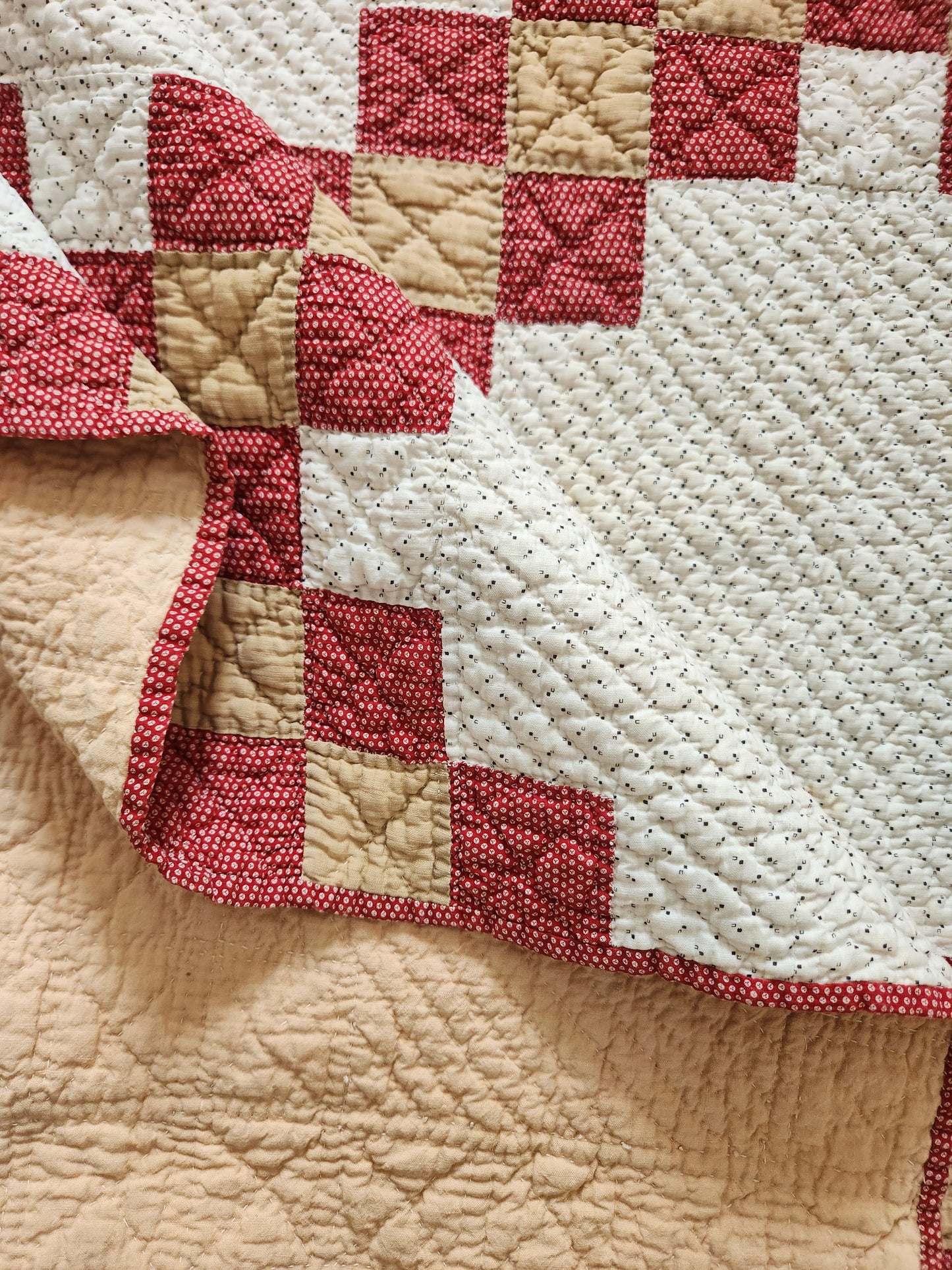 Late 19th Century Irish Chain Antique Quilt