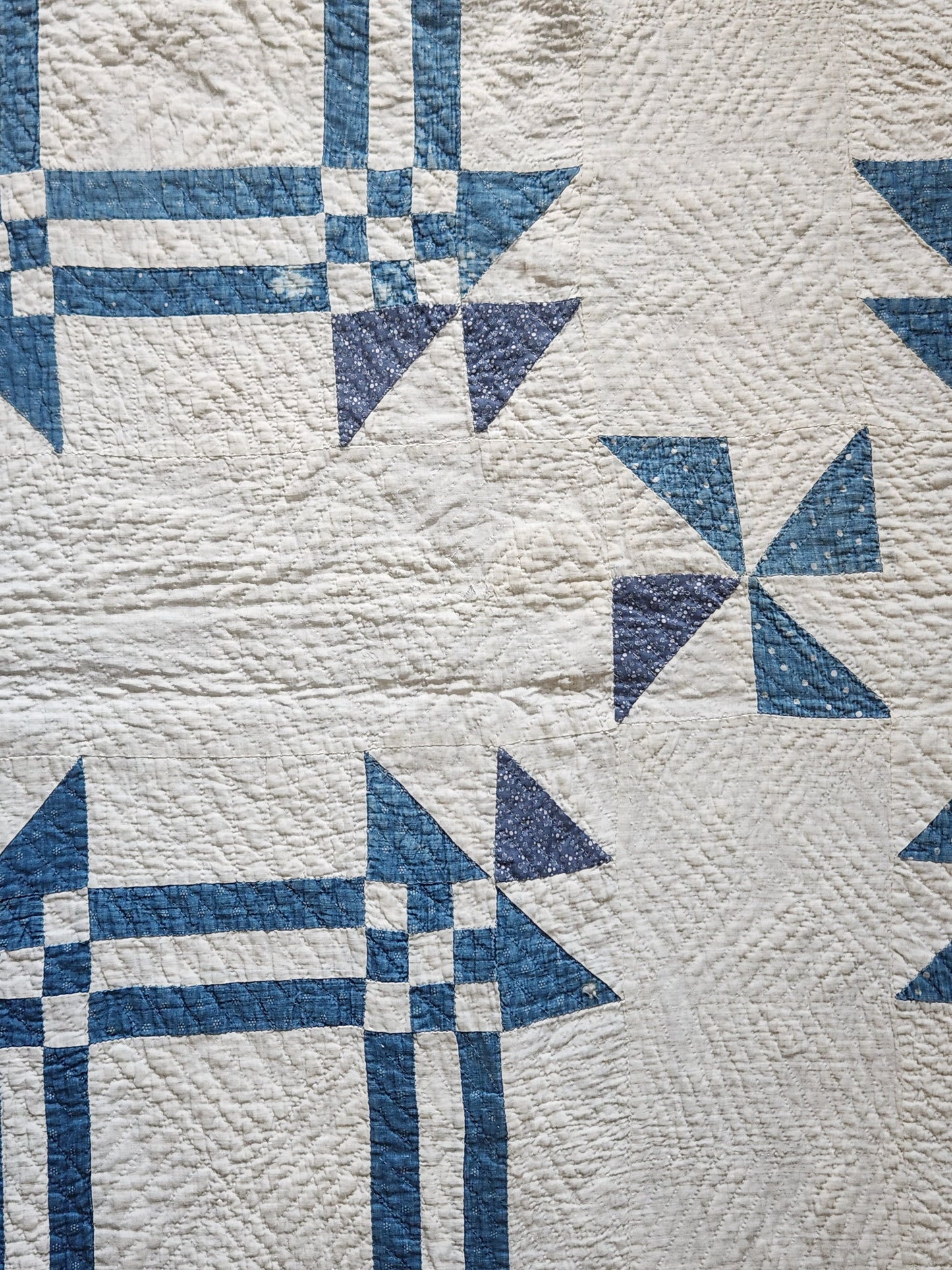 Antique Blue & White Missouri Puzzle Quilt