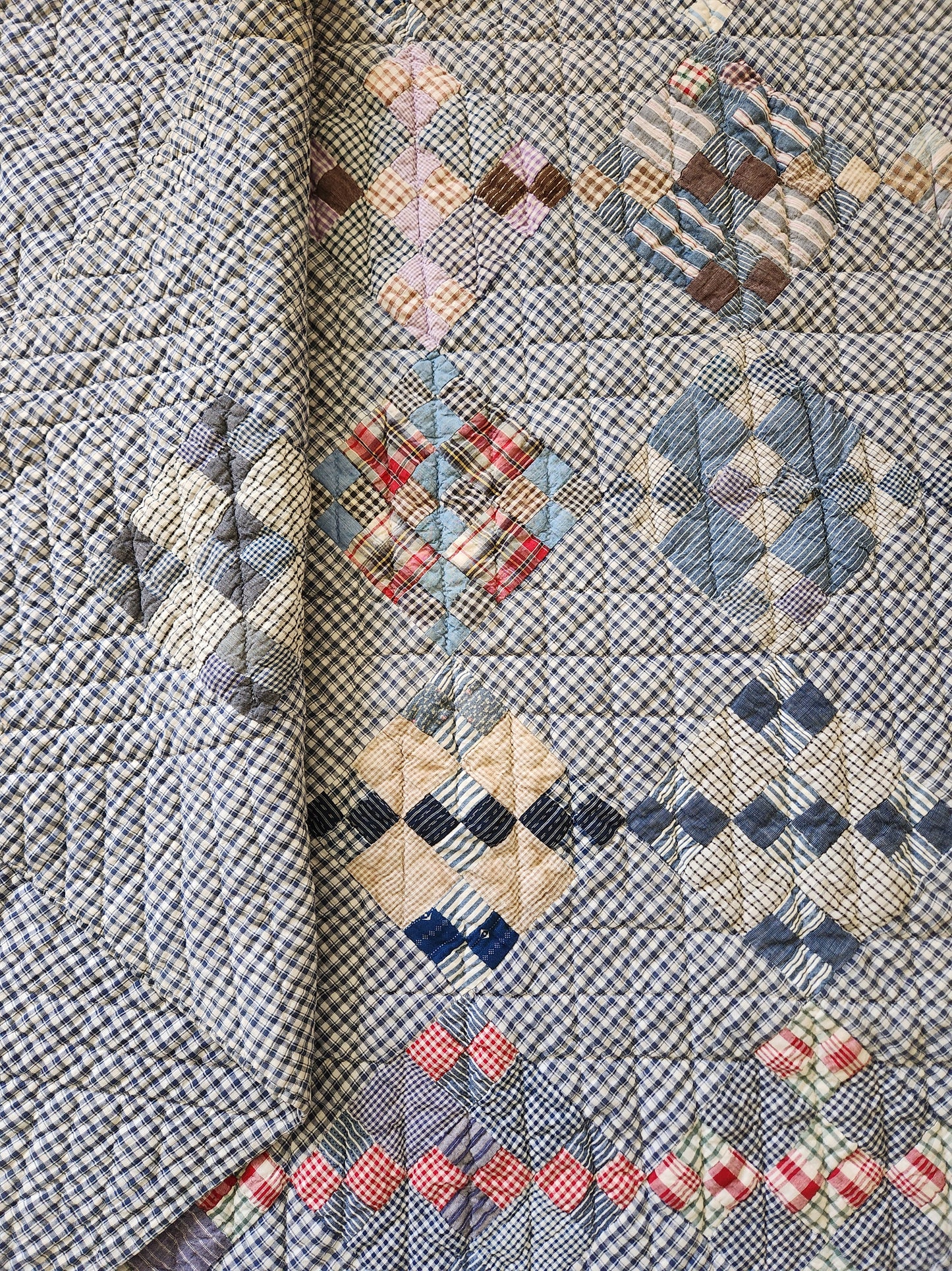 Vintage Plaid Patchwork Quilt