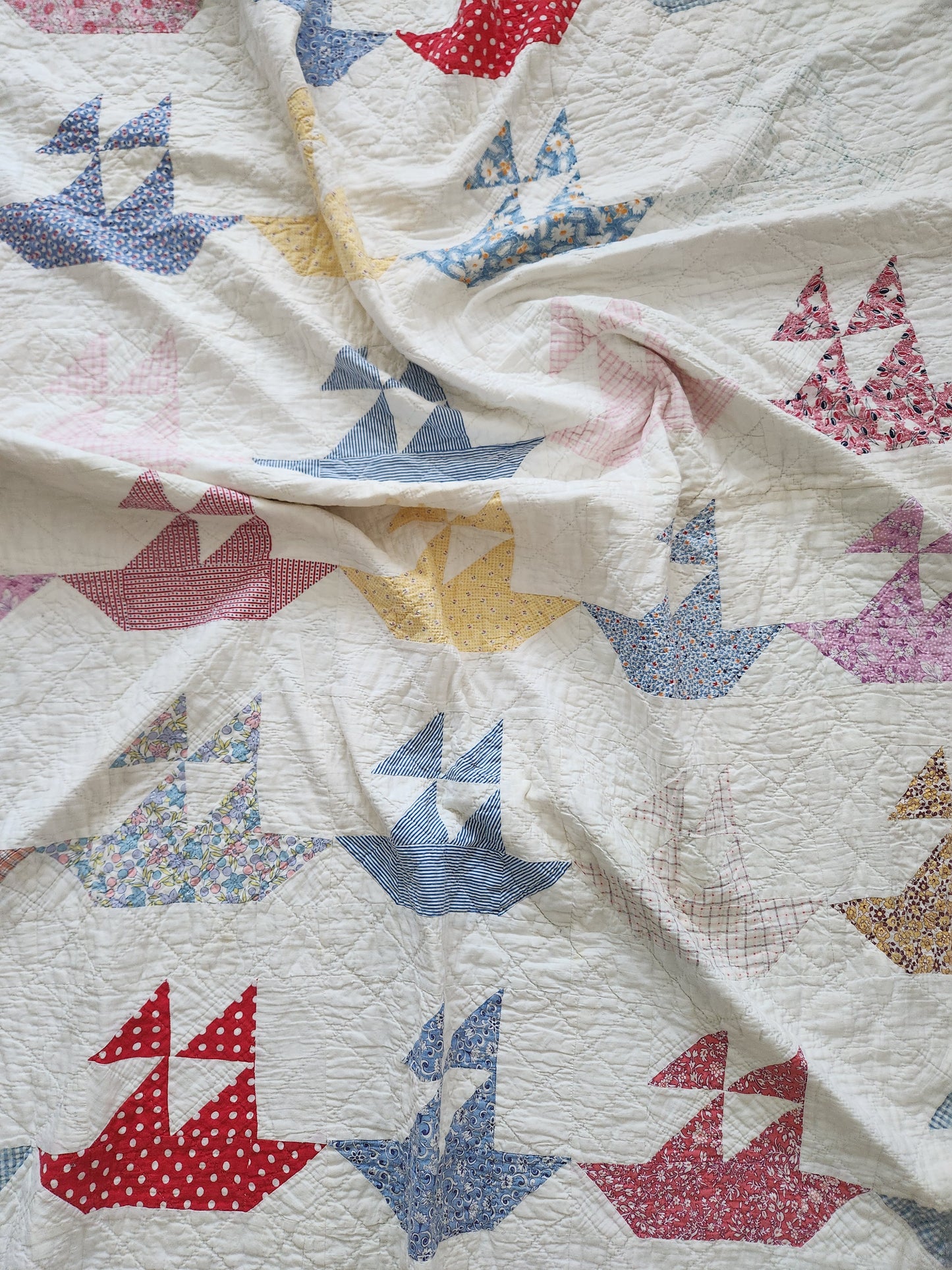 Vintage Sailboat Quilt c1940