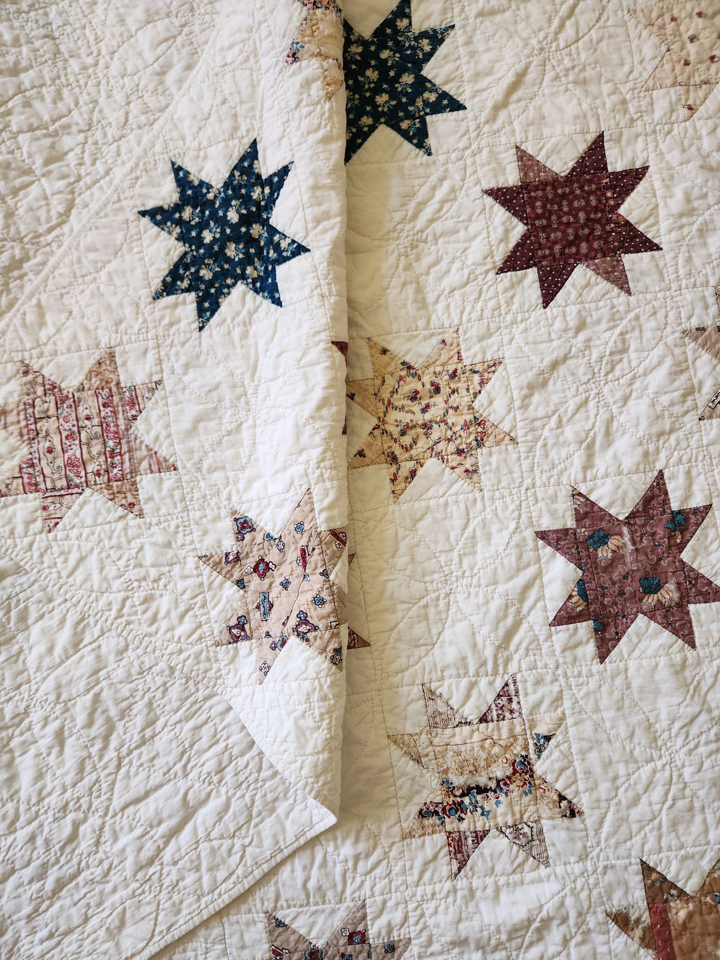 Antique 19th Century Evening Star Quilt