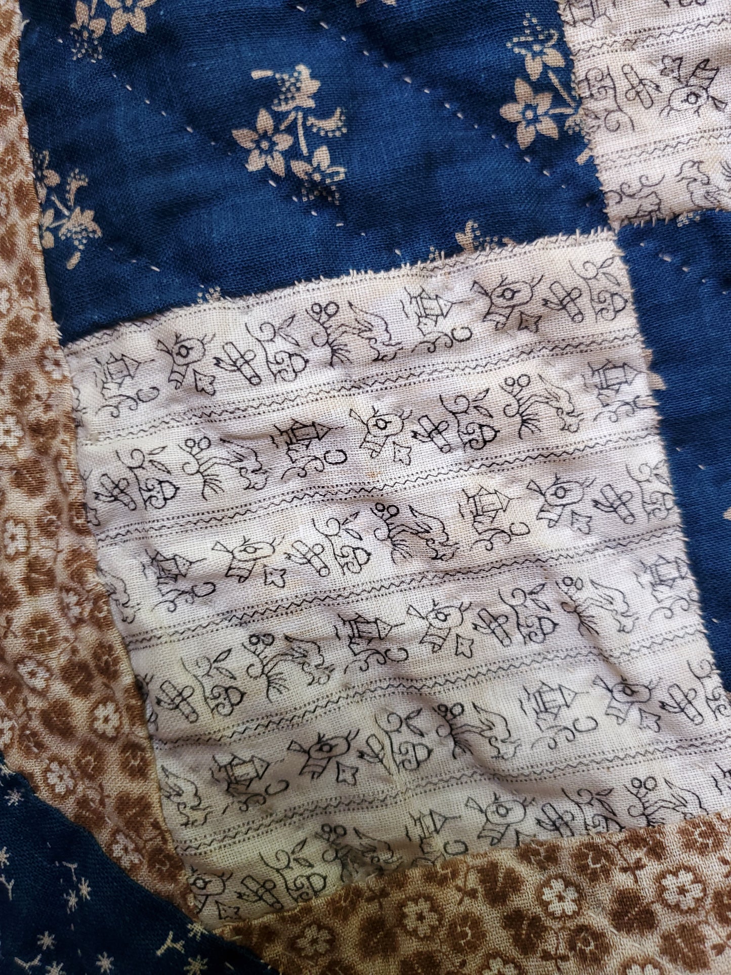 Antique Four Patch Inscribed Dated Quilt, 1894