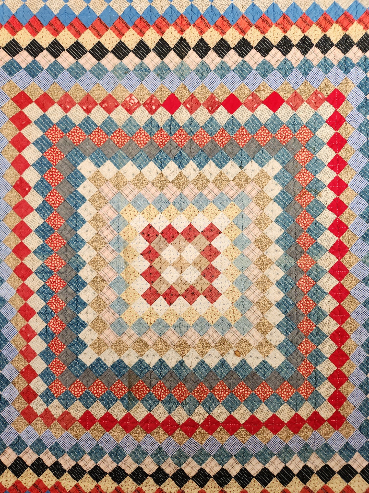 Antique Trip Around The World Quilt c1890