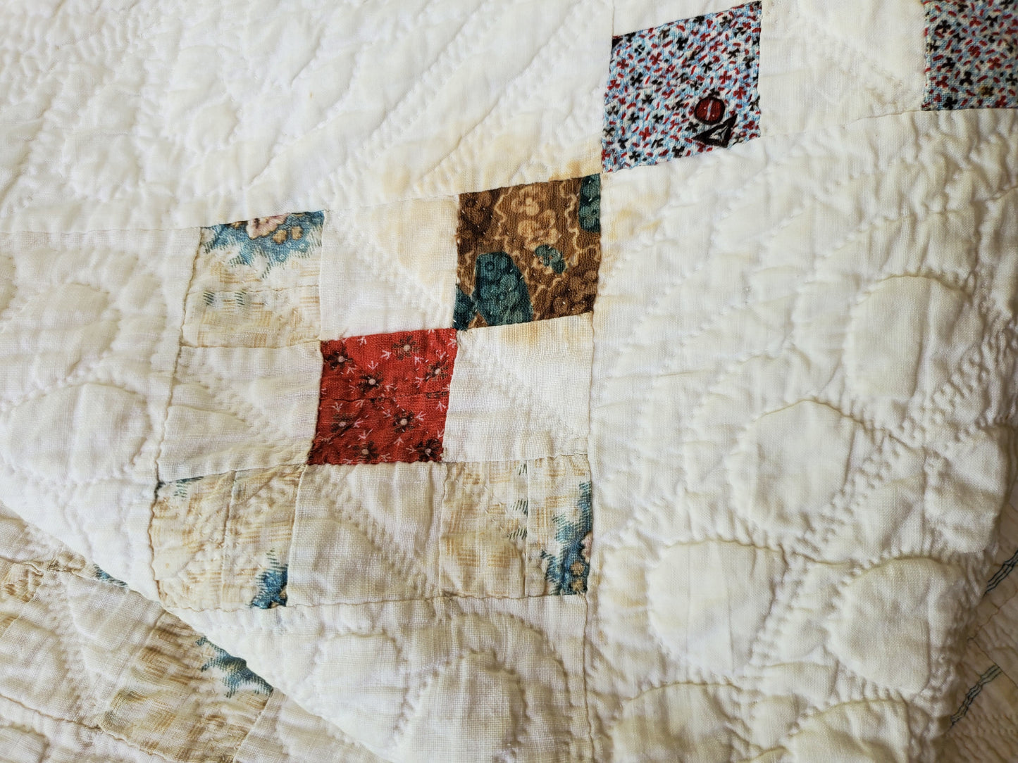 Antique Double 9 Patch Quilt, 19th Cent