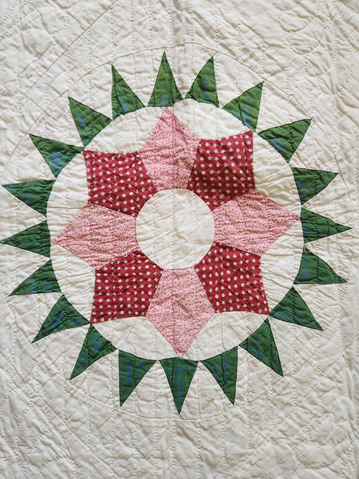 Antique Hex Star Quilt c1860
