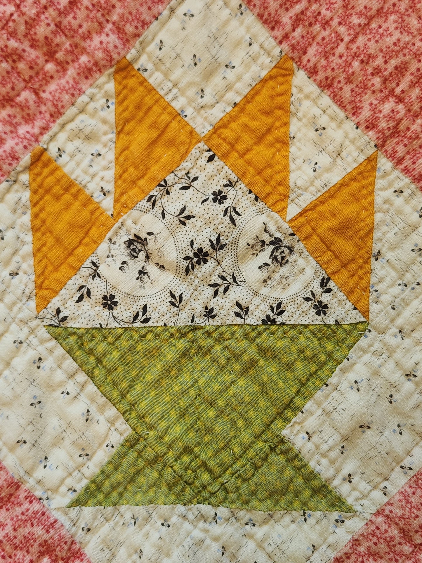 Antique Cactus Basket Quilt c1890