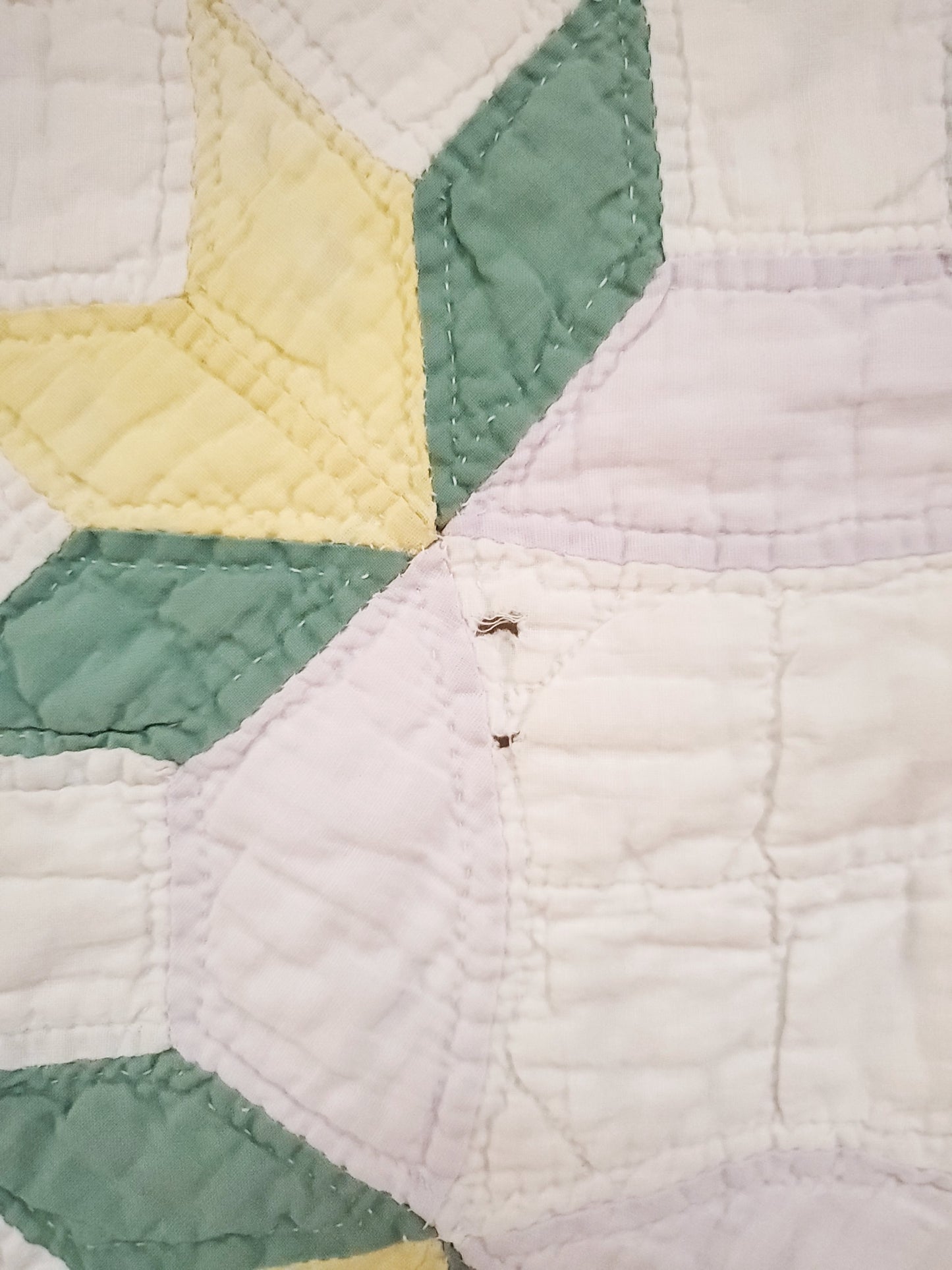 Lavender Yellow Vintage Quilt