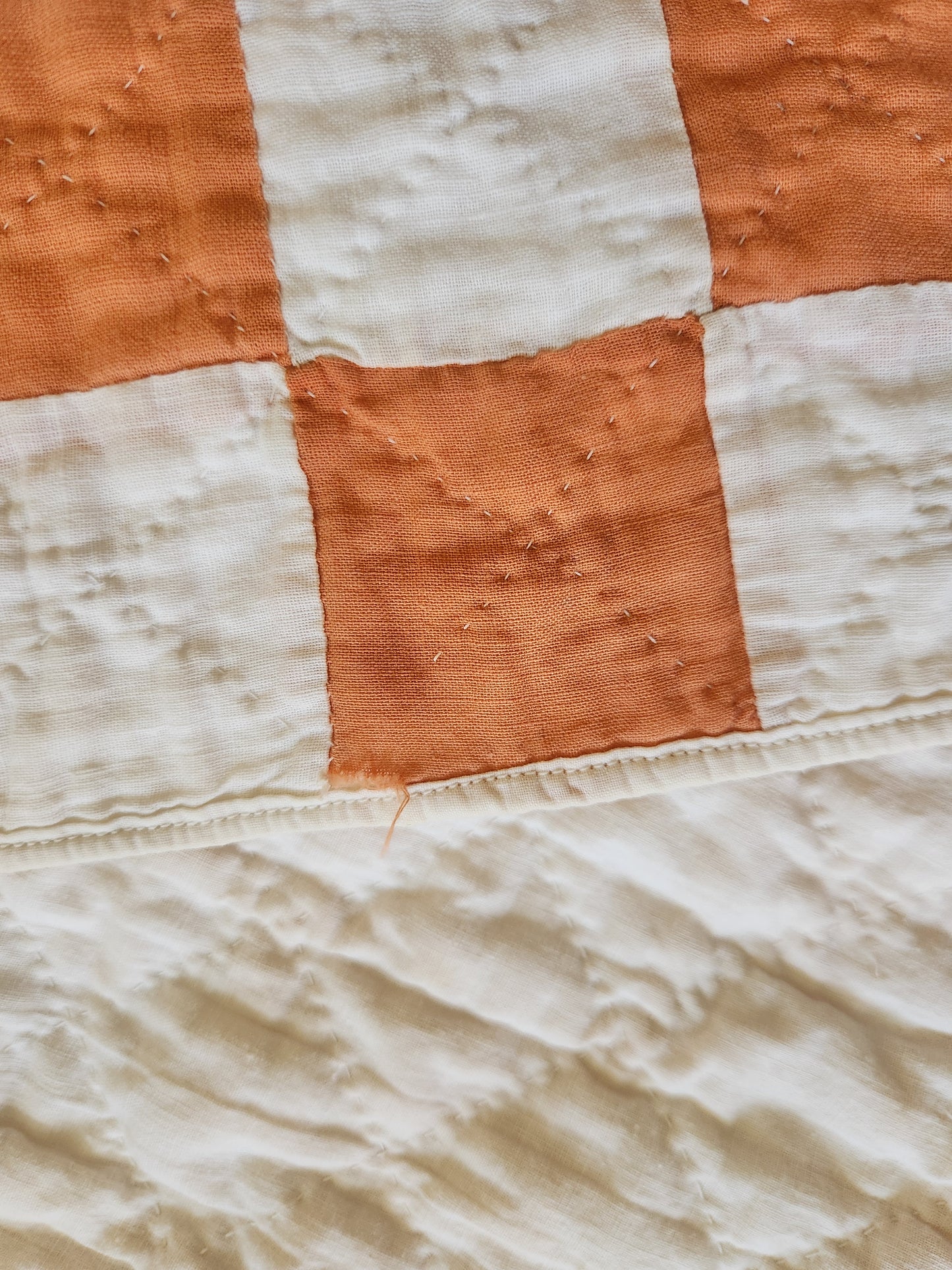 Antique Orange and White Double Irish Chain