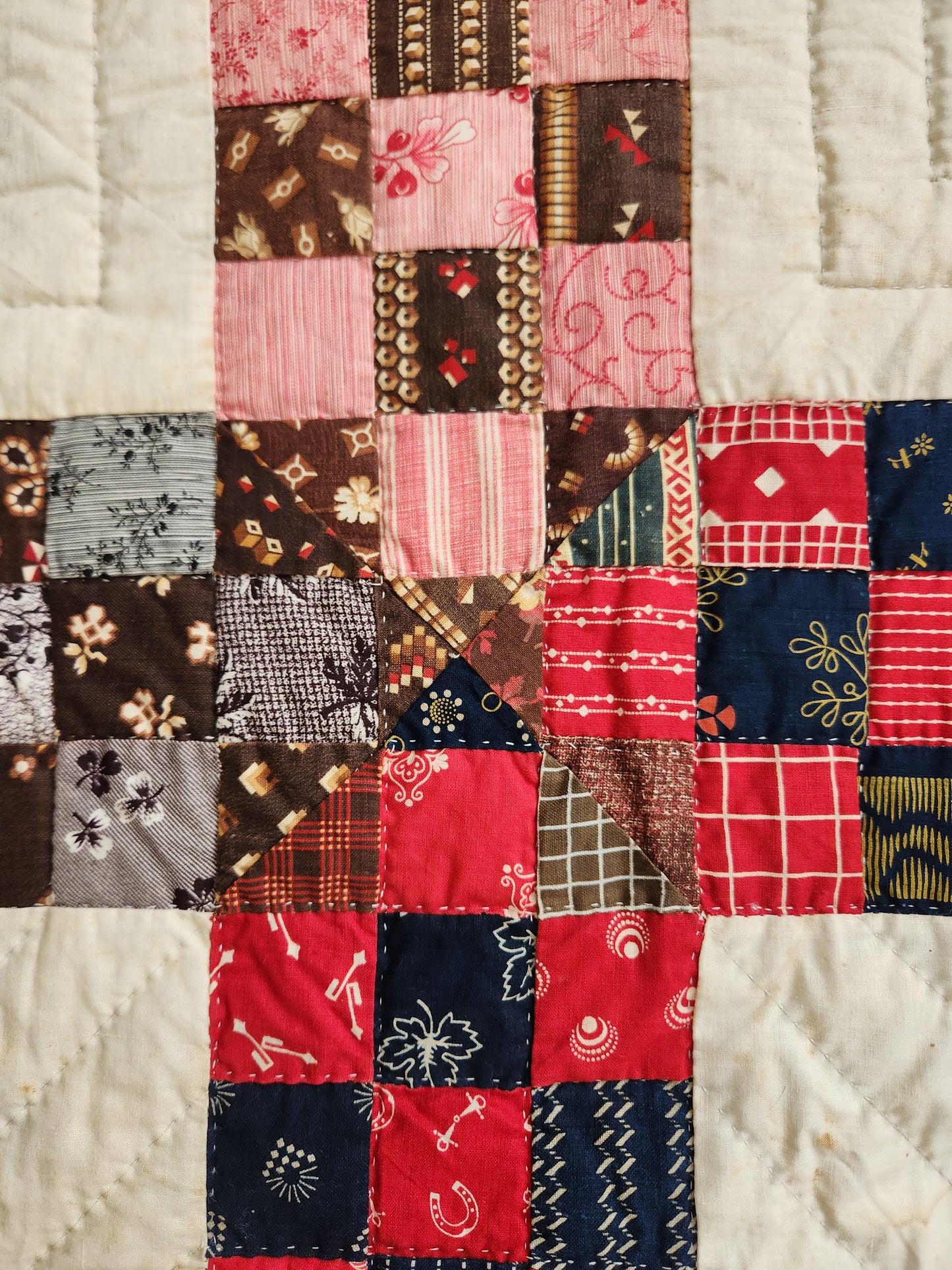 Contemporary Completion of Antique Quilt Top with Border Addition