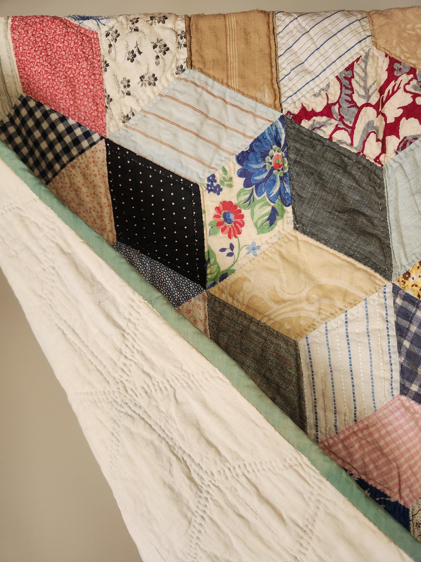 Vintage Tumbling Block Quilt