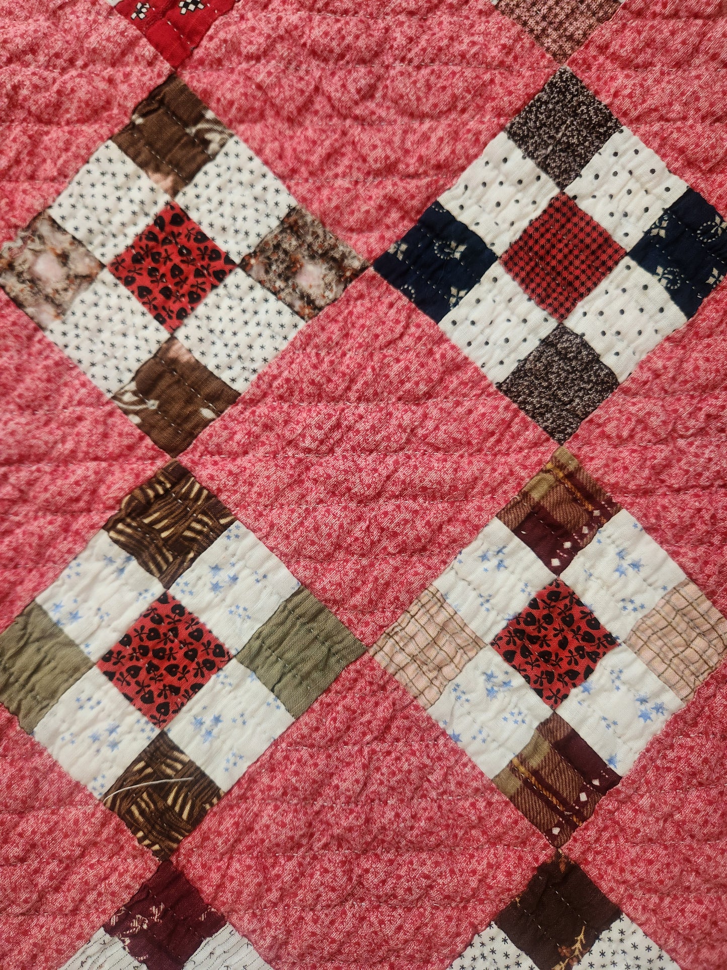 Nine Patch Antique Quilt C1880