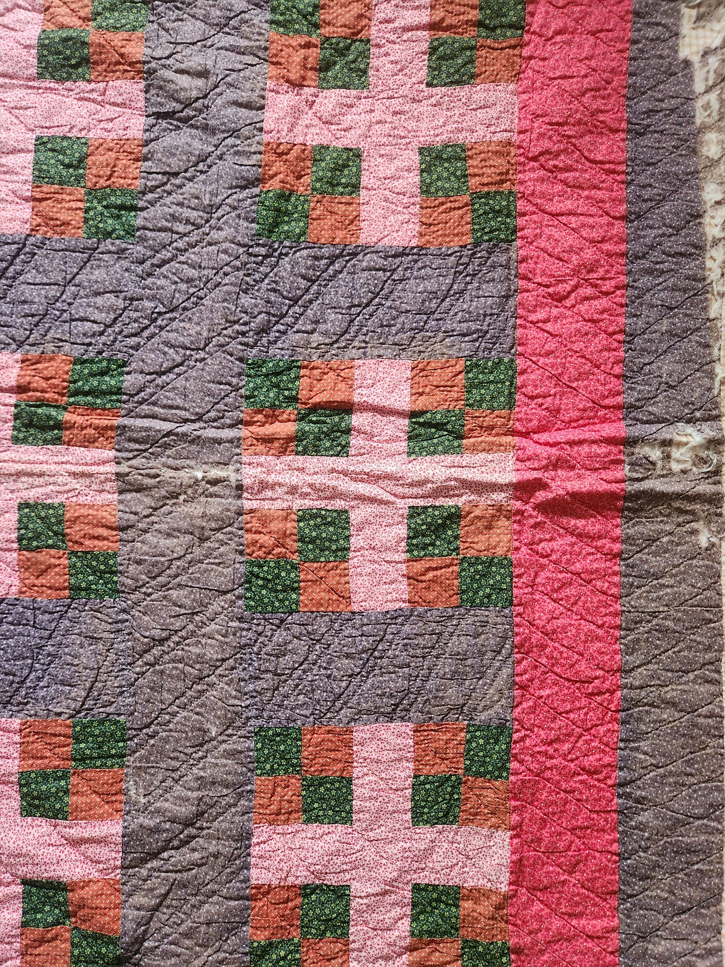 1 of 2, Antique Pennsylvania Style Calico Quilt