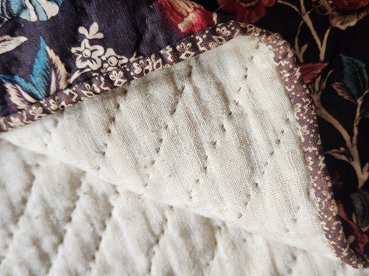 Antique Chintz Center Medallion Quilt c1830