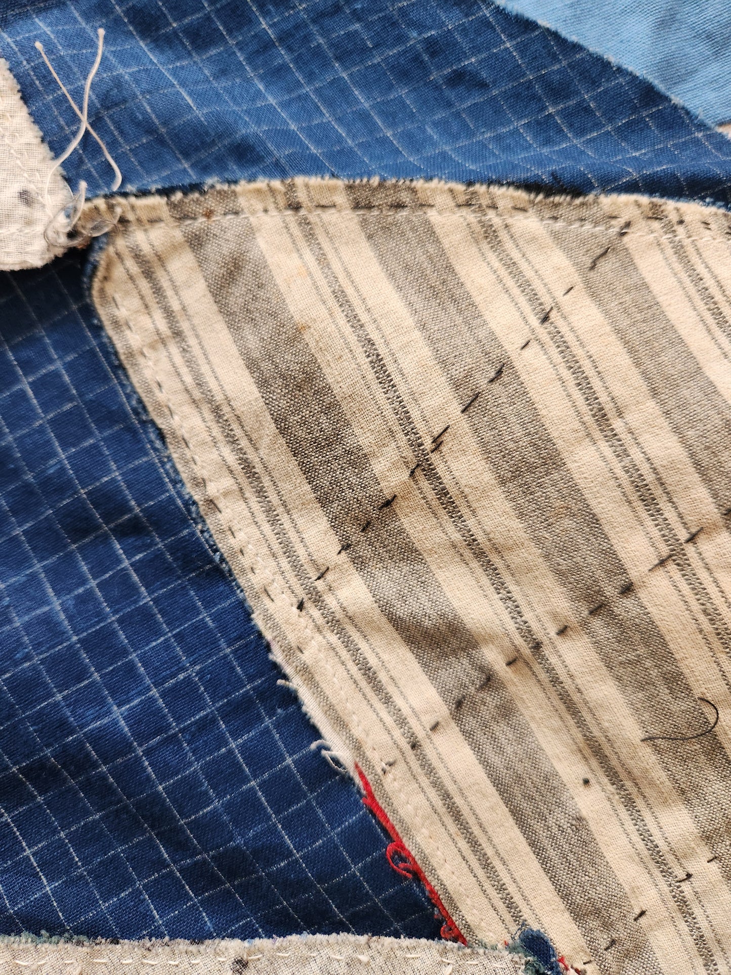 Antique Indigo Quilt Top c1890