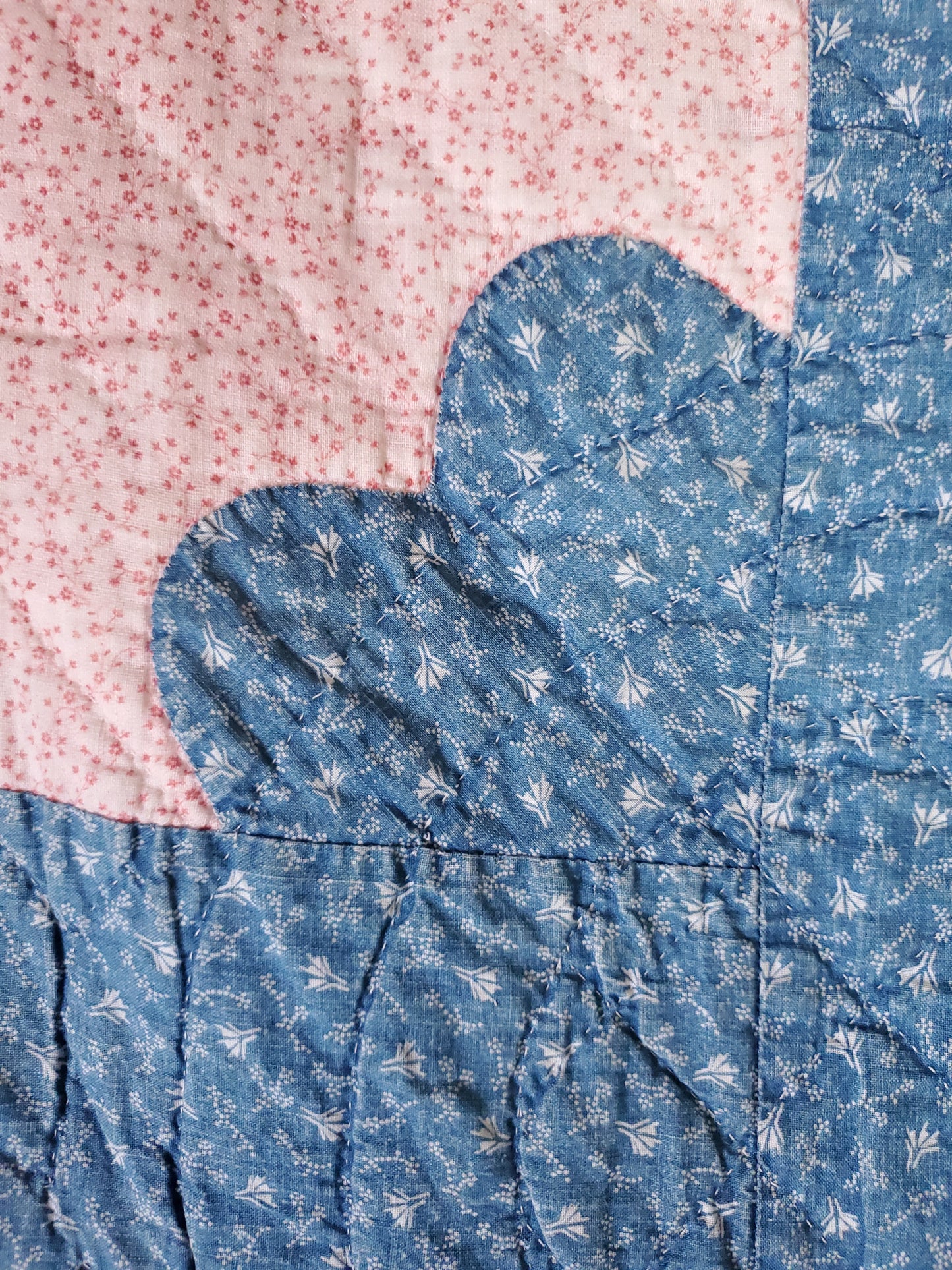 Blue and Pink Antique Quilt