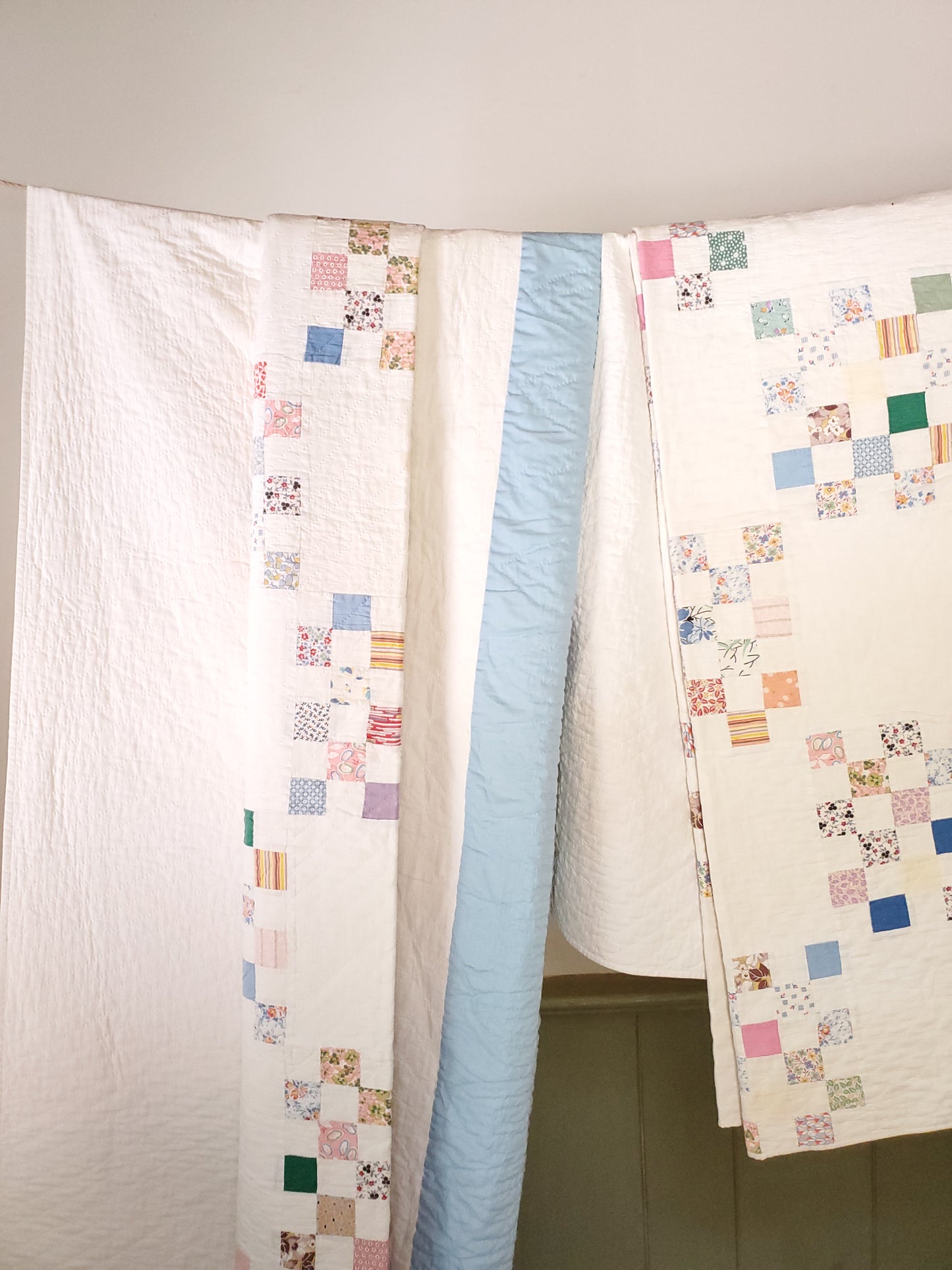 SET OF 2 Thirty Six Patch Vintage Quilts