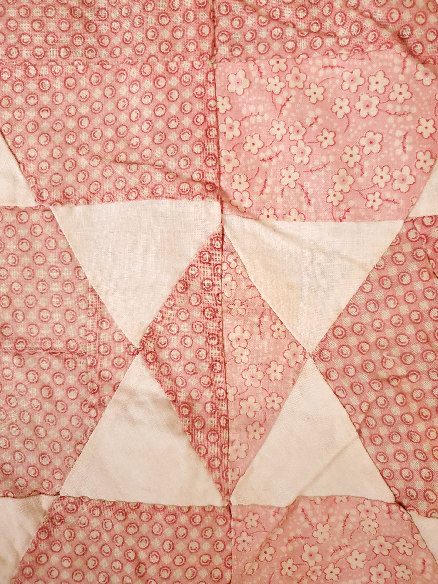 Vintage Hexagon Star Quilt Top, ca 1930