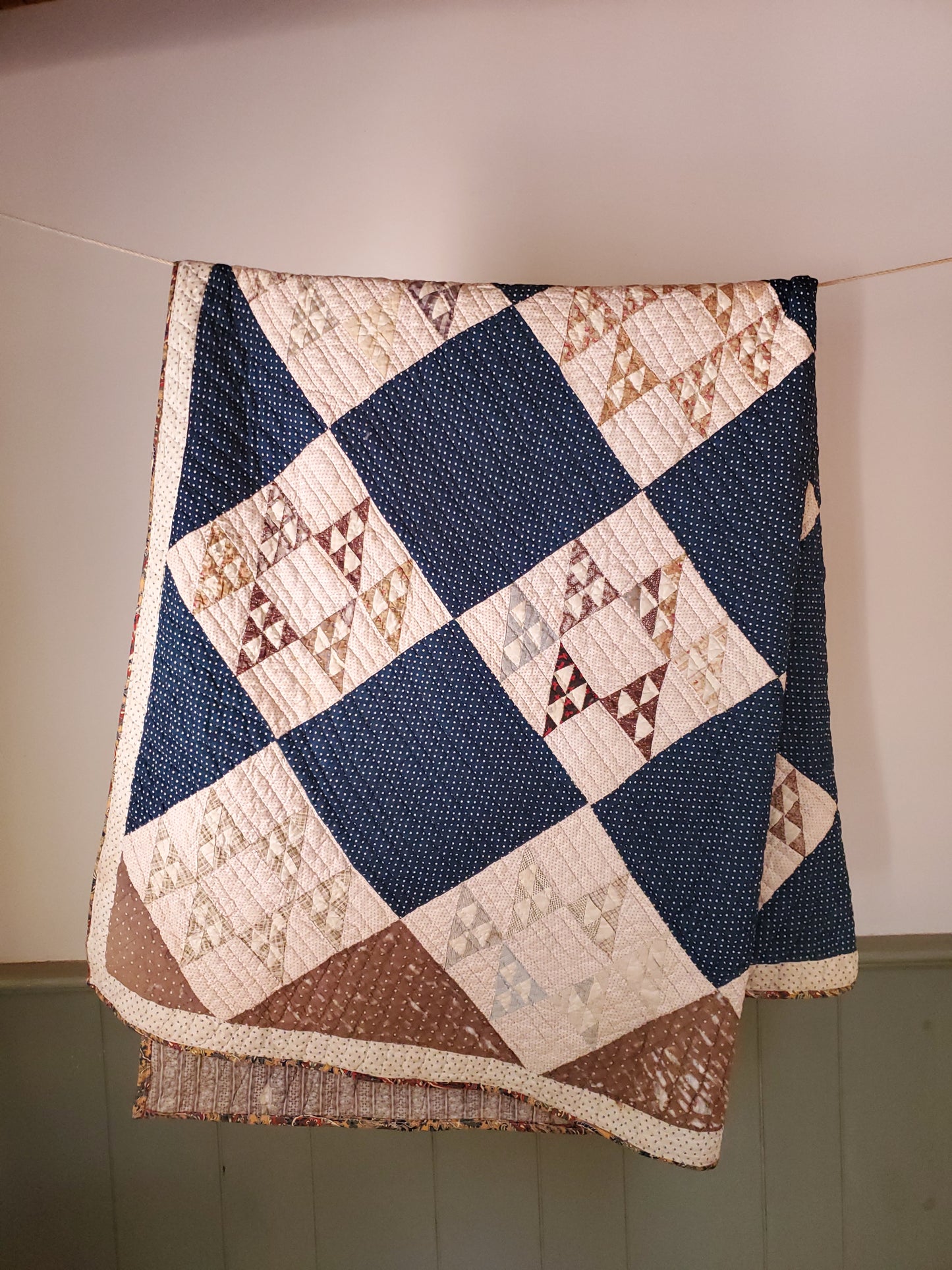 Indigo Antique Quilt, ca 1890