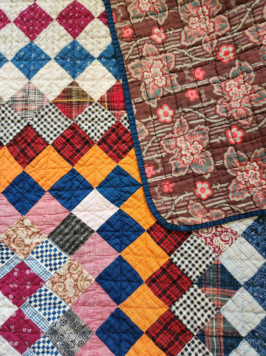Antique Trip Around the World Quilt c1890