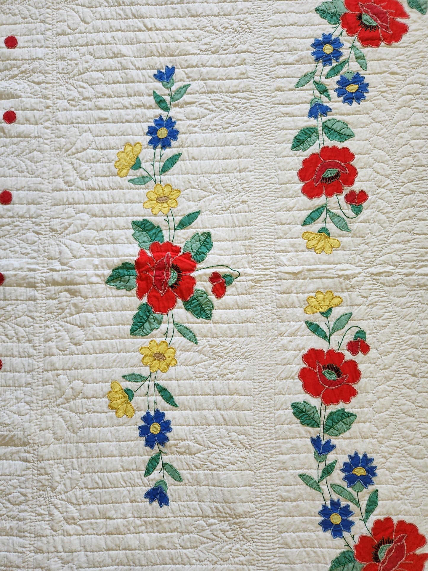 Poppy Applique Quilt c1950