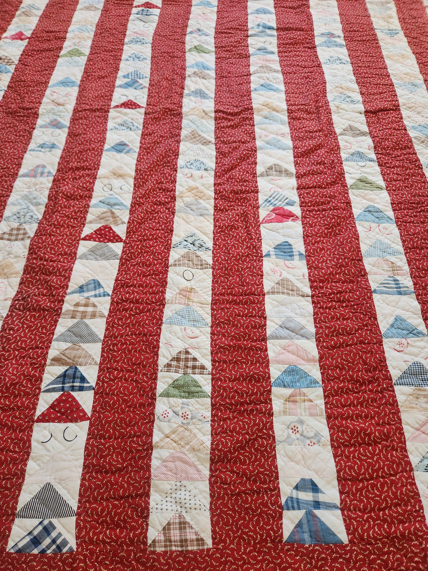 Flying Geese Bars Quilt C1890