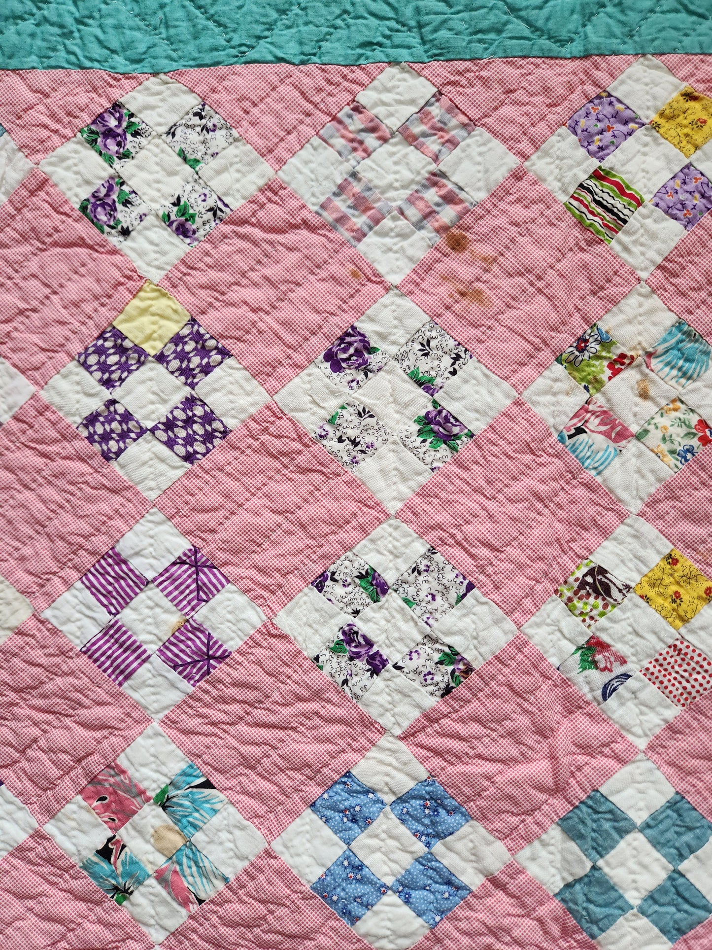 Vintage Nine Patch Quilt c1950