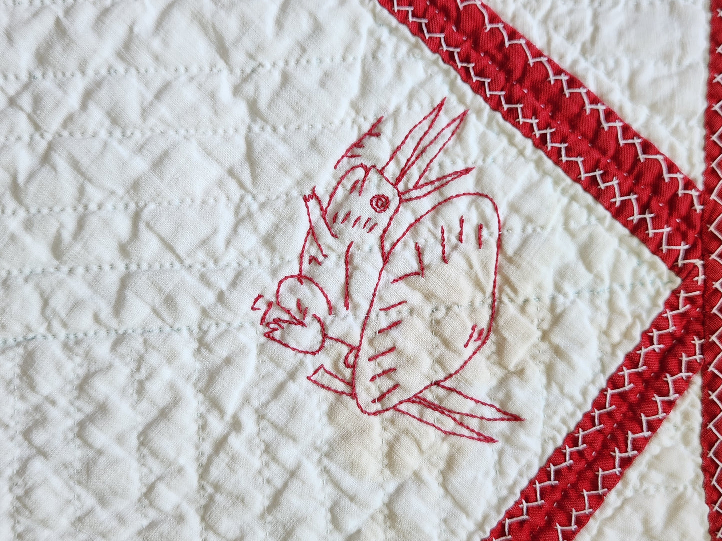 Antique Redwork Quilt, 1890