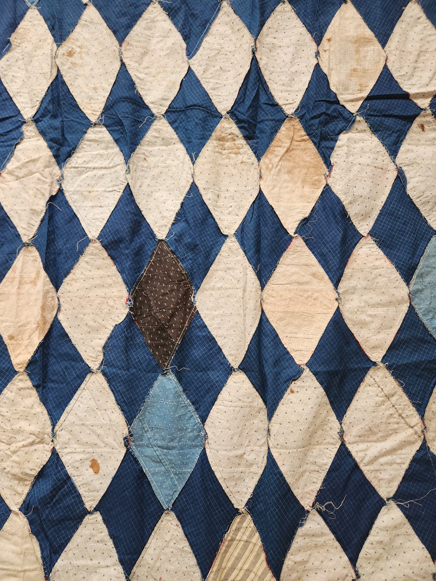 Antique Indigo Quilt Top c1890