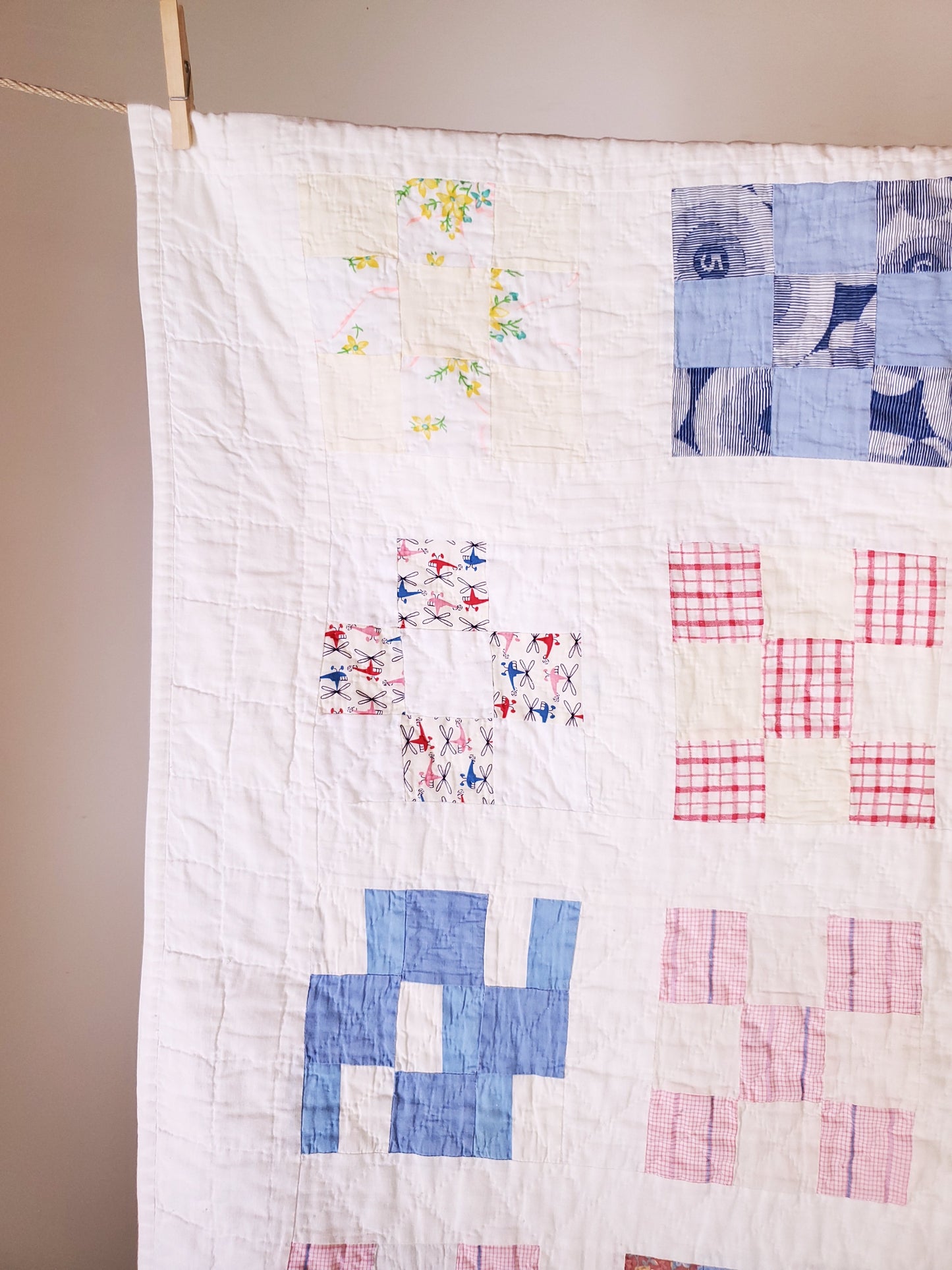 Nine Patch Crib Quilt c1940