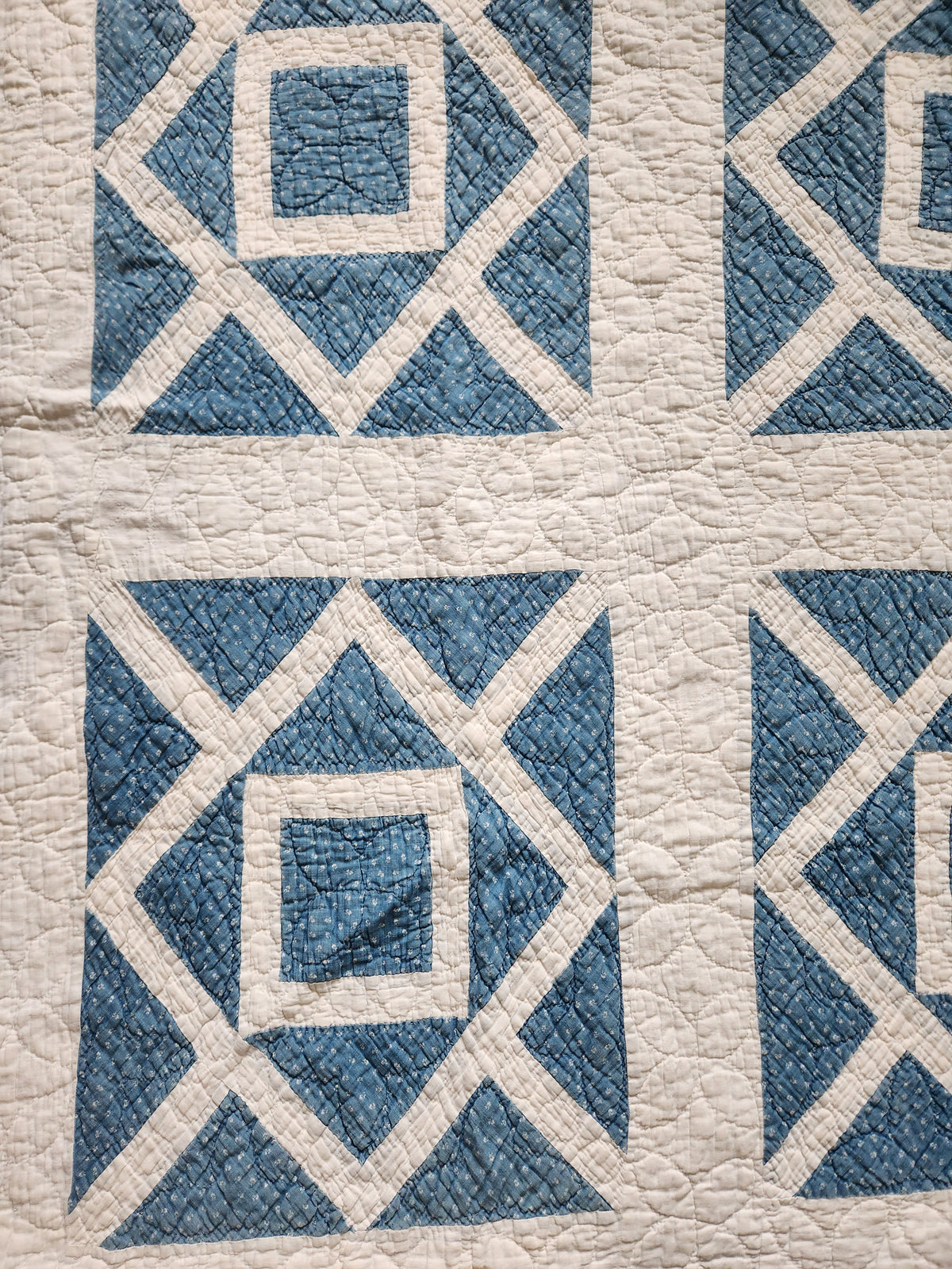 Blue & White Antique Quilt c1900