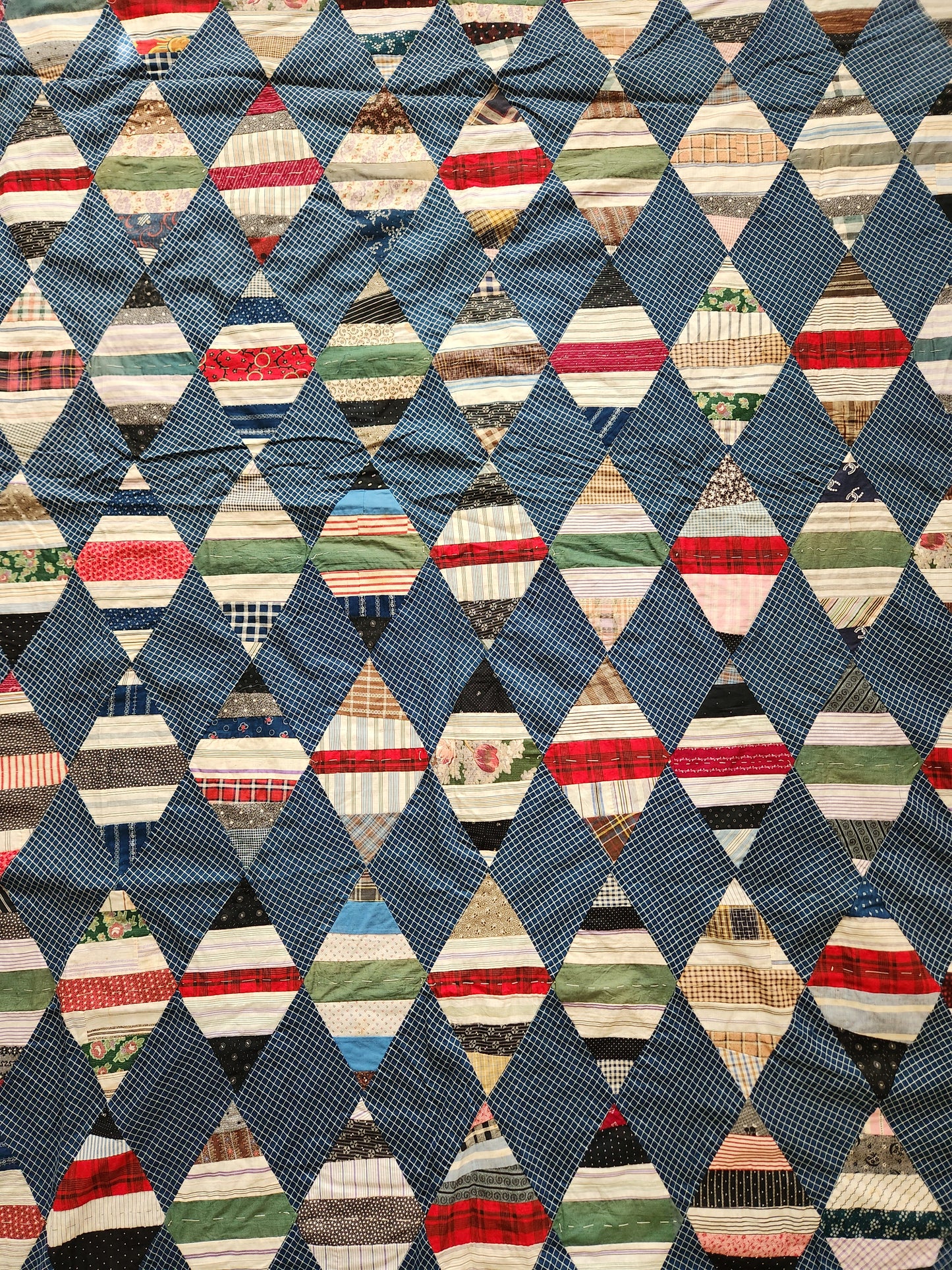 Antique Indigo Quilt Top c1890