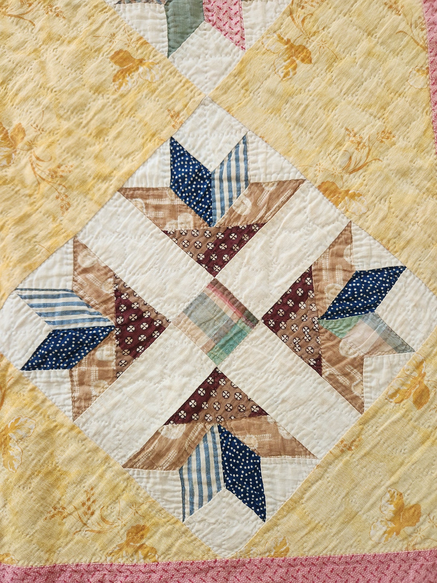 Antique 19th Century Goose Tracks Quilt