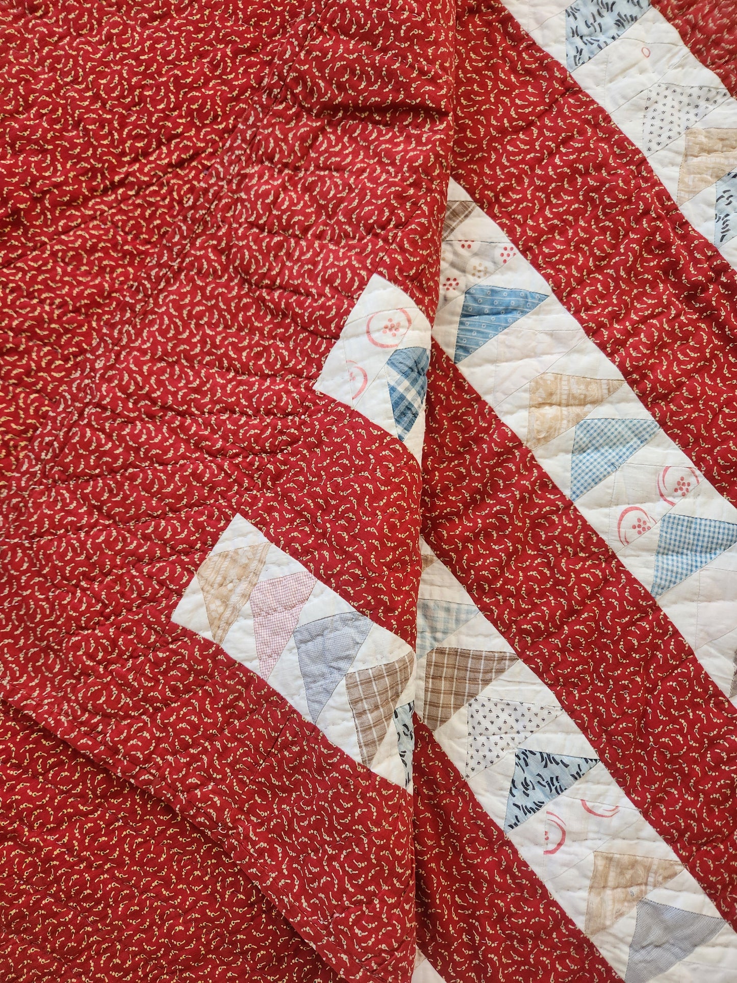 Flying Geese Bars Quilt C1890