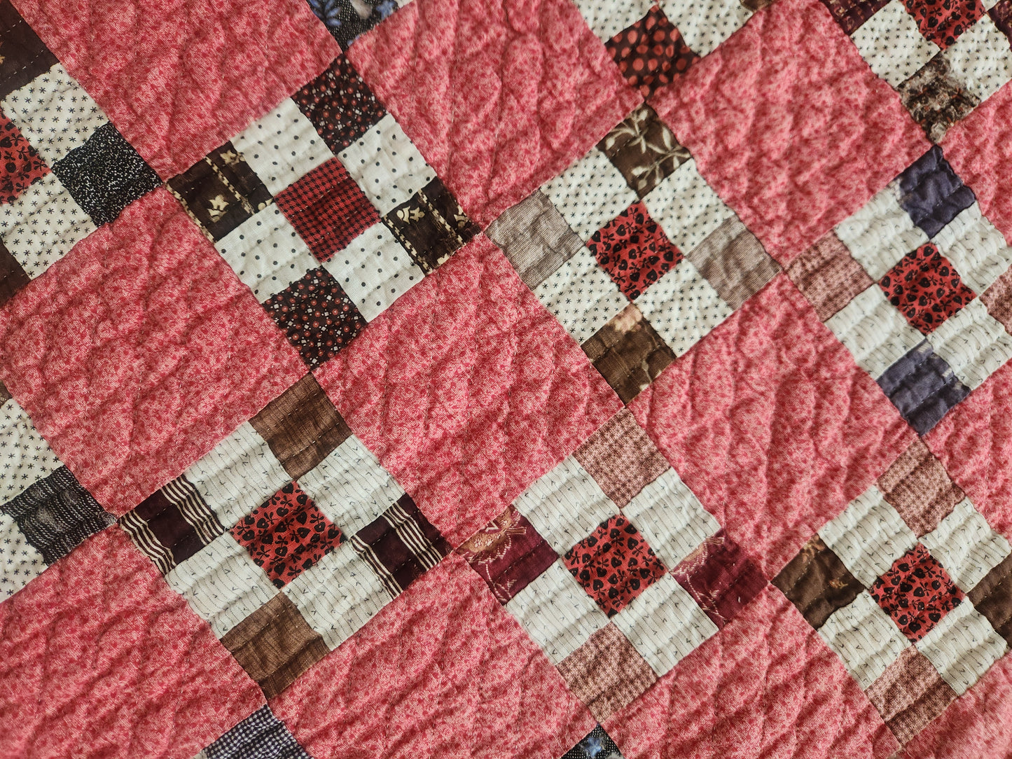 Nine Patch Antique Quilt C1880