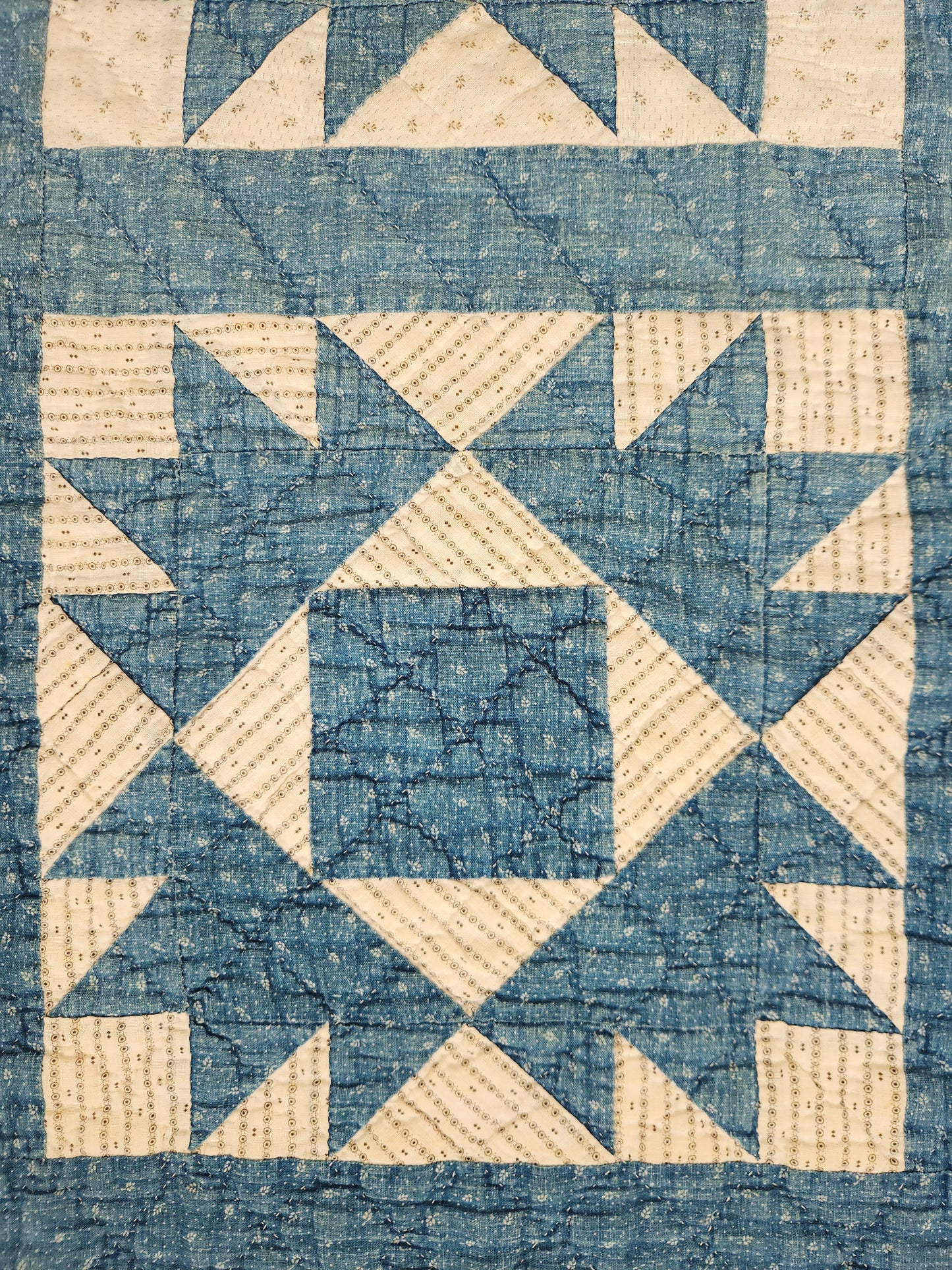 Antique Blue & White Antique Quilt c1900