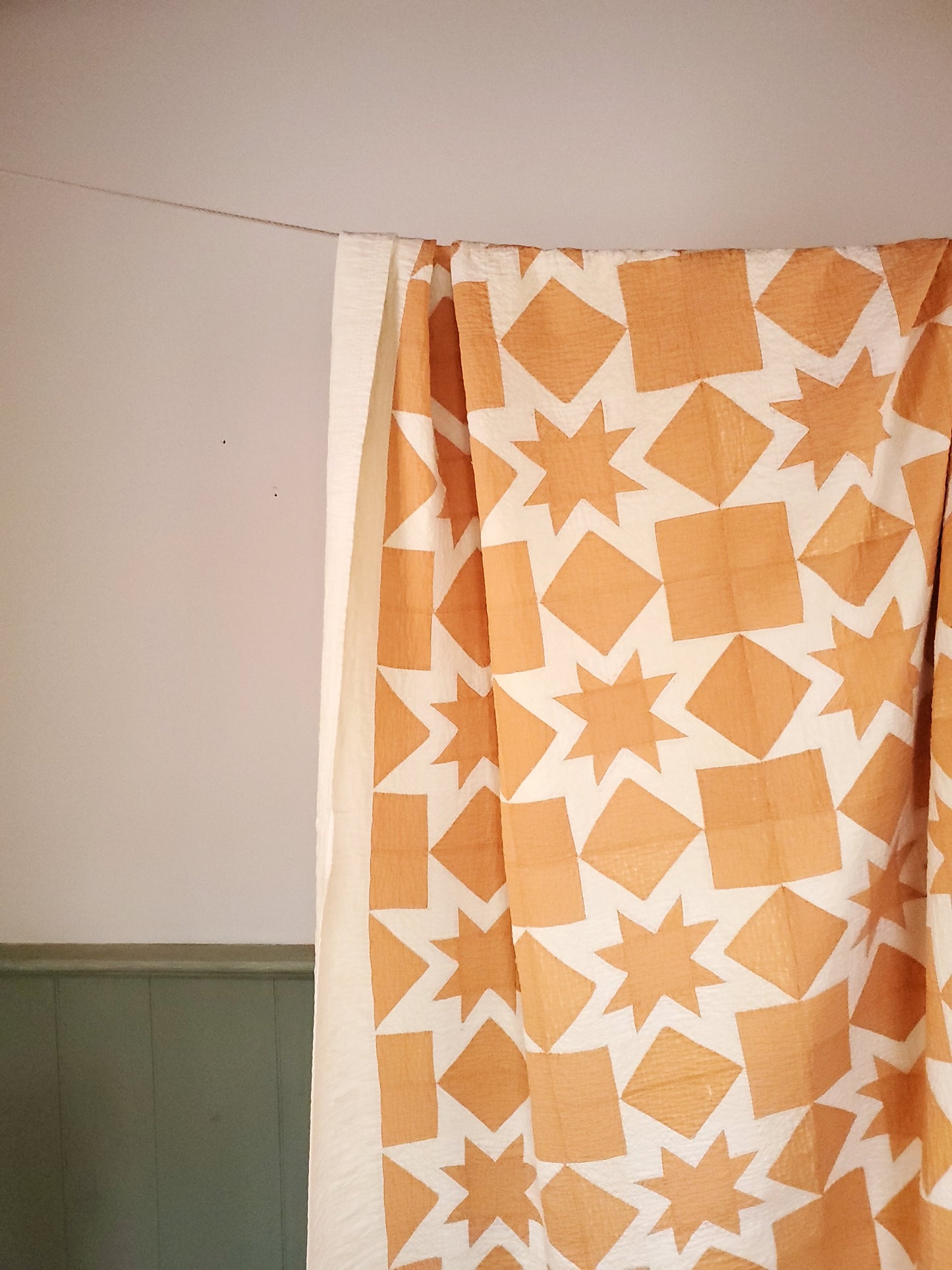 Peachy Star Vintage Quilt