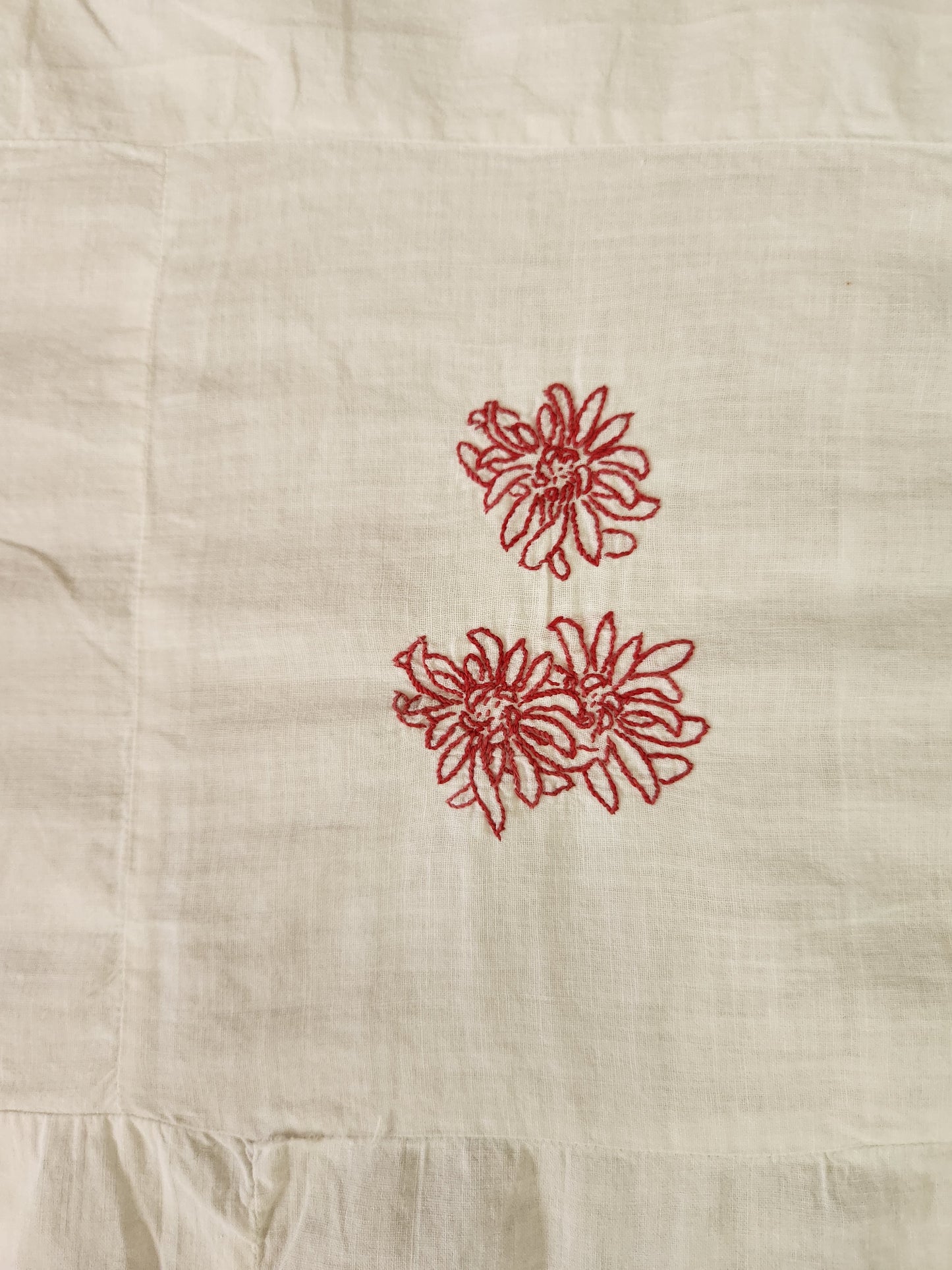 Child’s Redwork Quilt Top Coverlet 1917