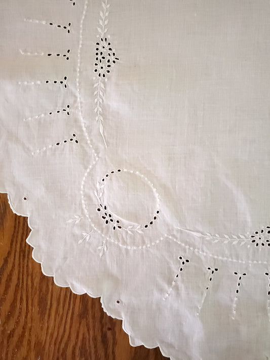 Antique White Embroidered Cloth