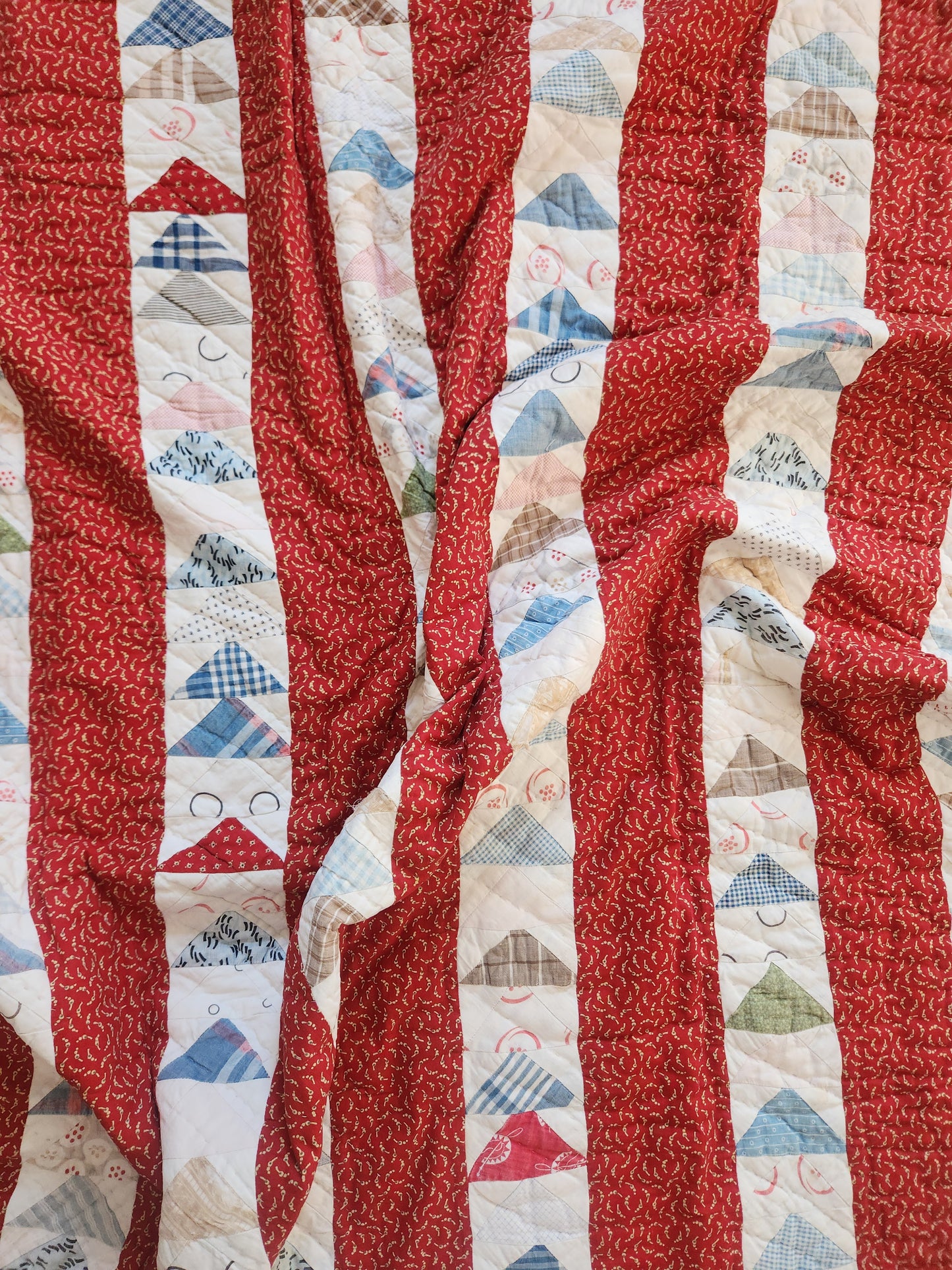 Flying Geese Bars Quilt C1890