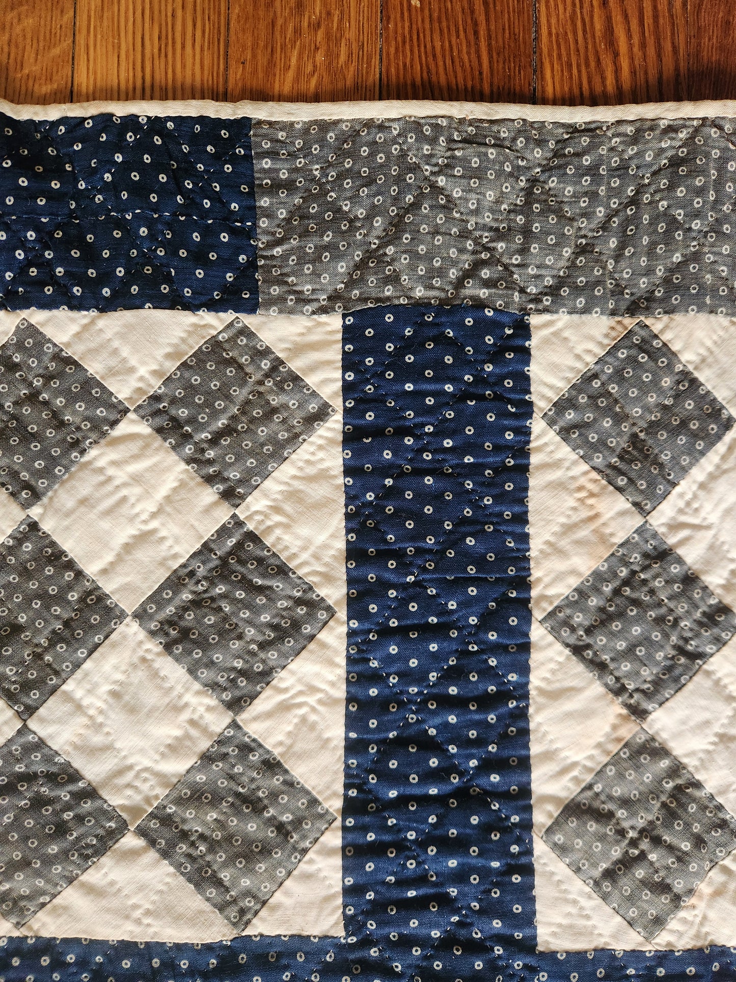 Antique Indigo Nine Patch Quilt