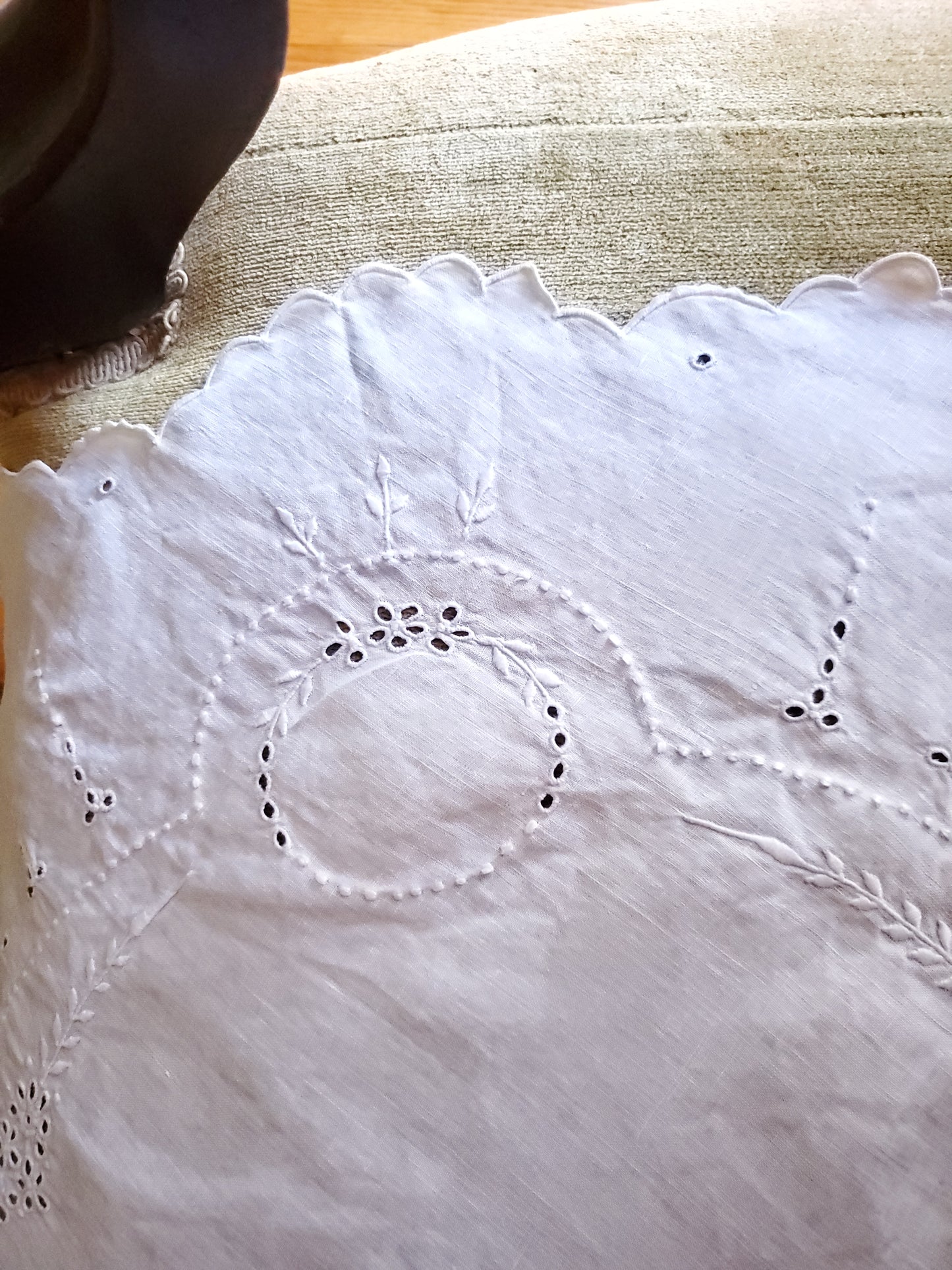 Antique White Embroidered Cloth