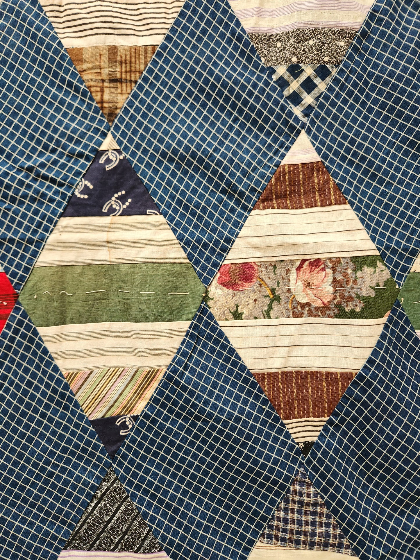 Antique Indigo Quilt Top c1890