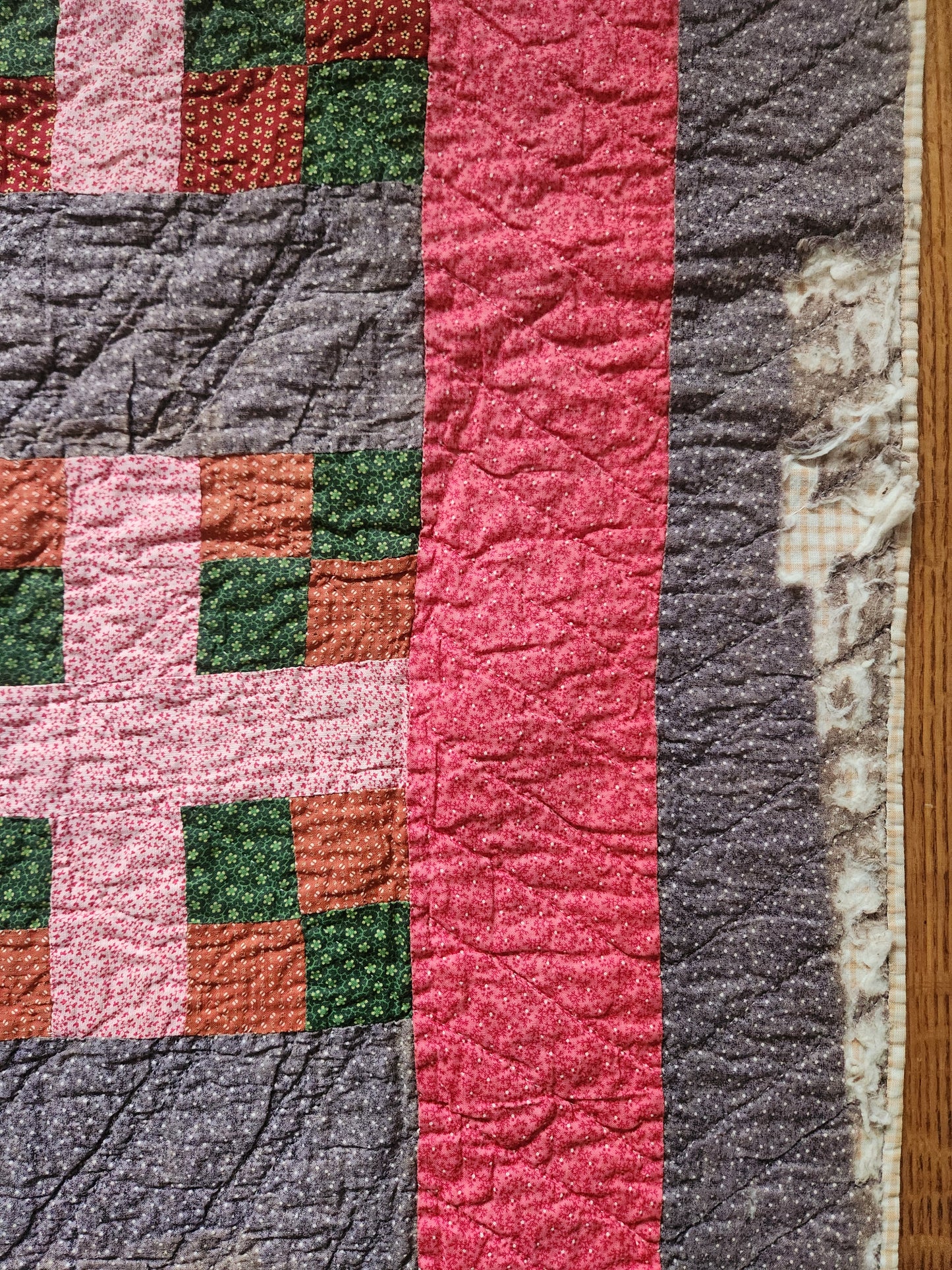 1 of 2, Antique Pennsylvania Style Calico Quilt