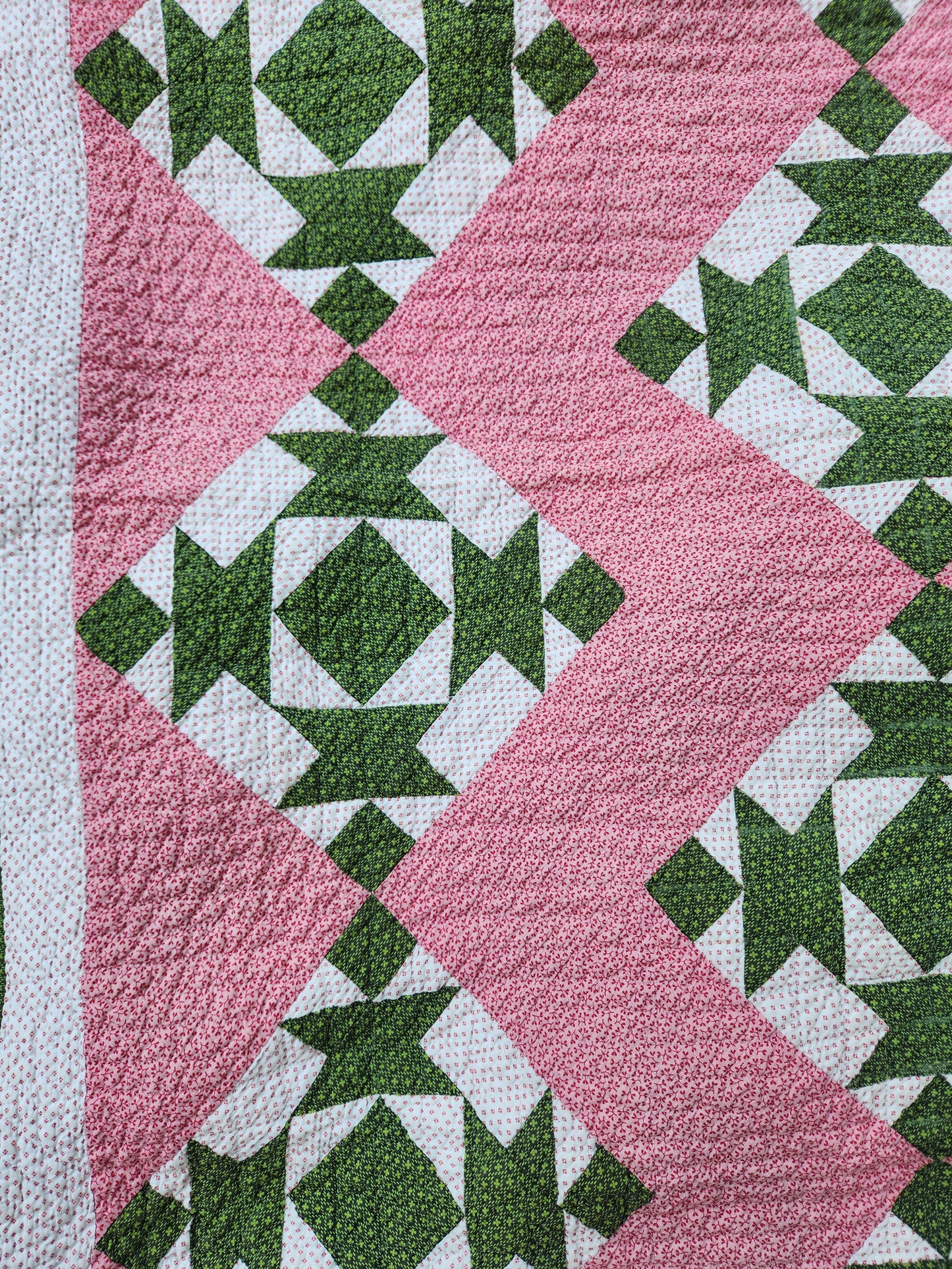 19th Century Pink & Green Quilt
