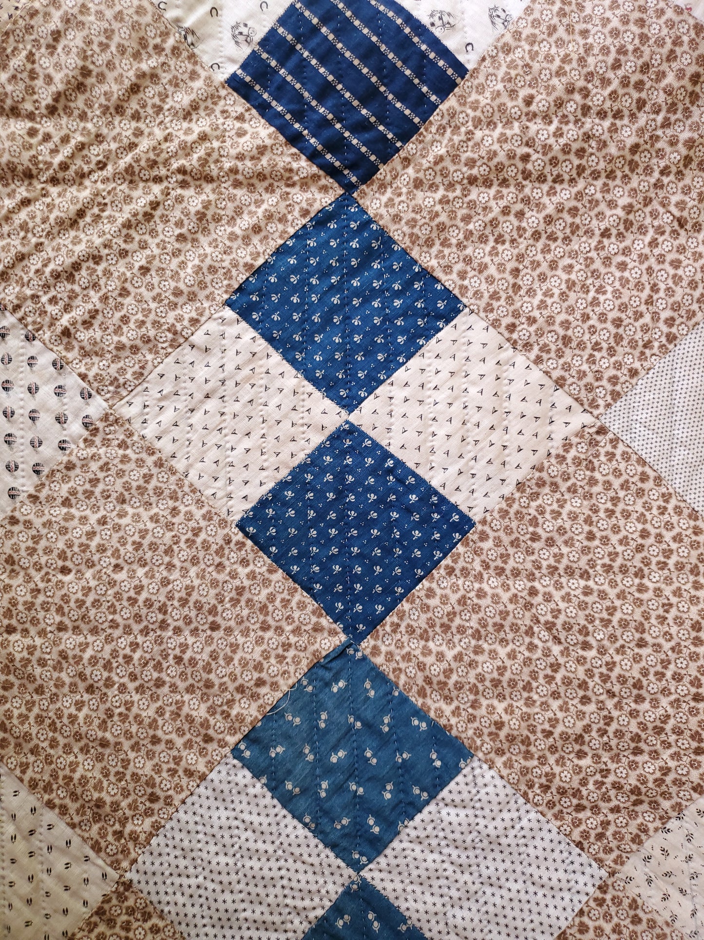 Antique Four Patch Inscribed Dated Quilt, 1894