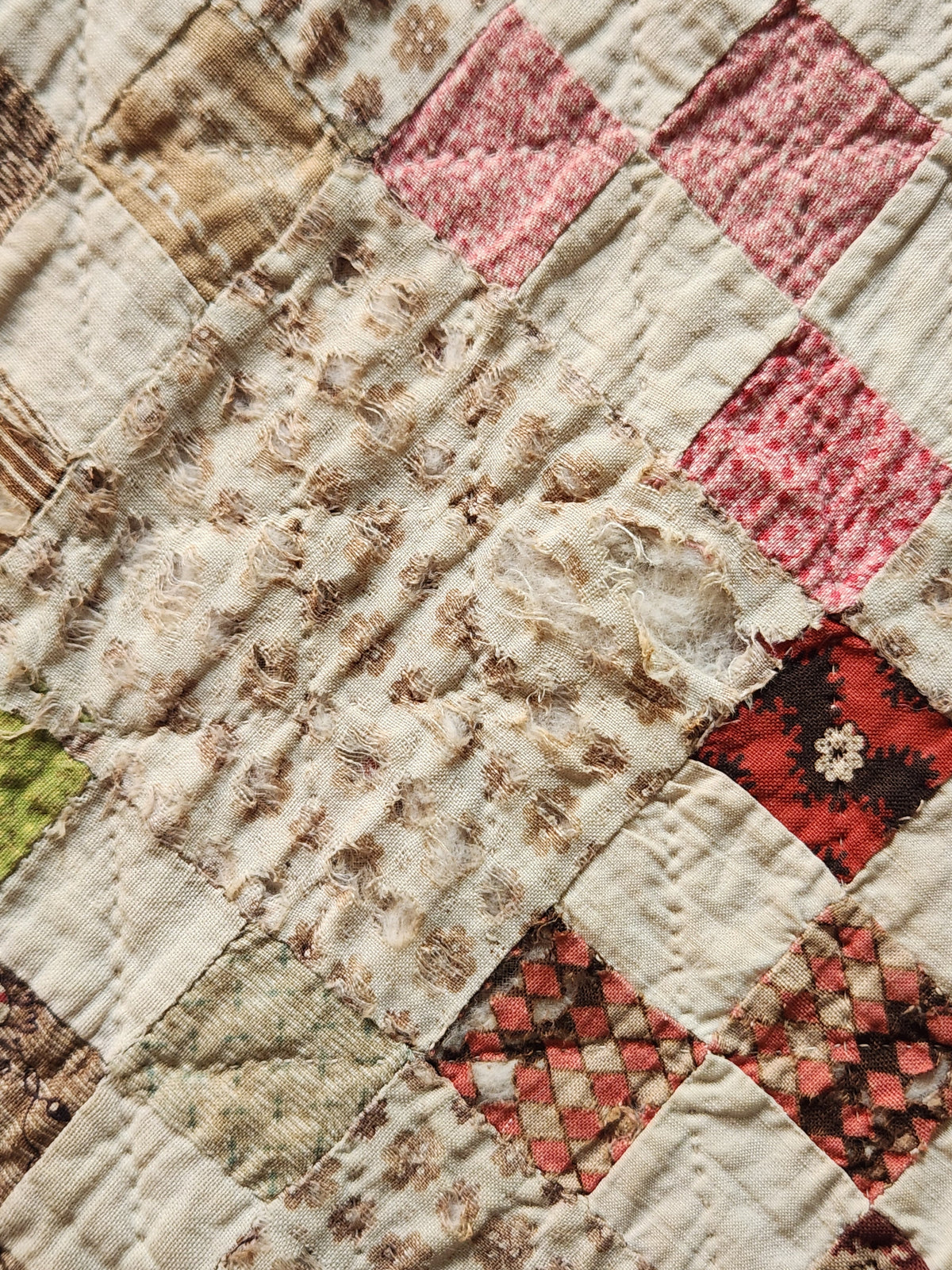 Antique Nine Patch on Point Quilt