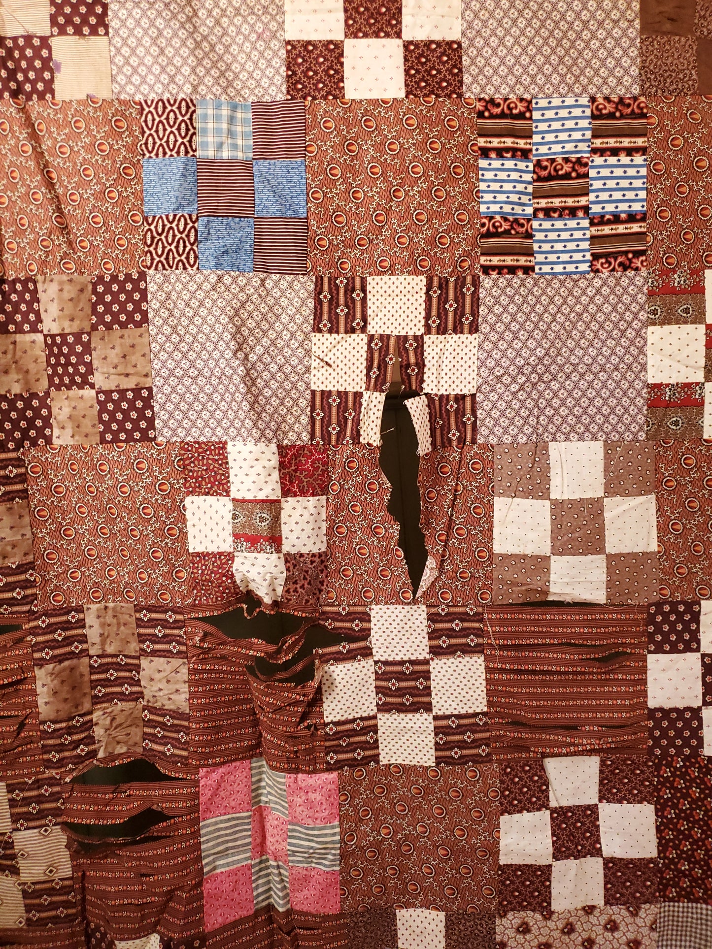 19th Century Antique Madder Quilt Top